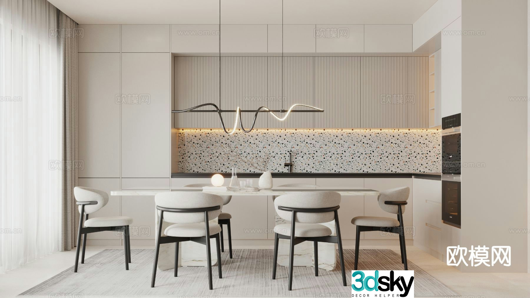 Modern restaurant 3d model