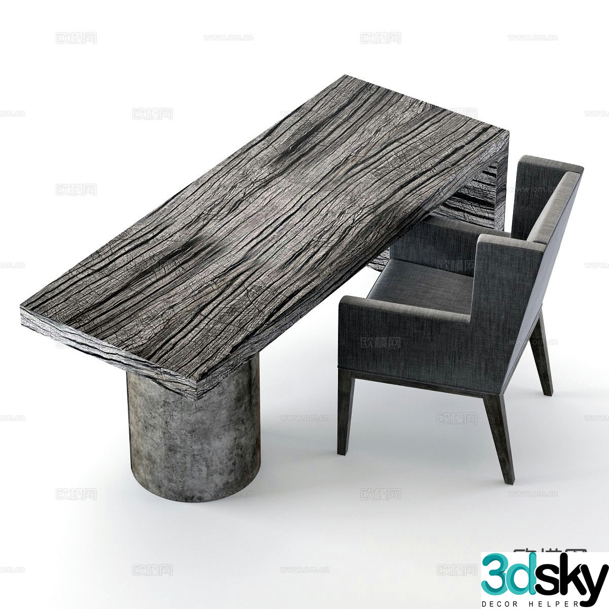 Wabi-sabi desk desk 3d model