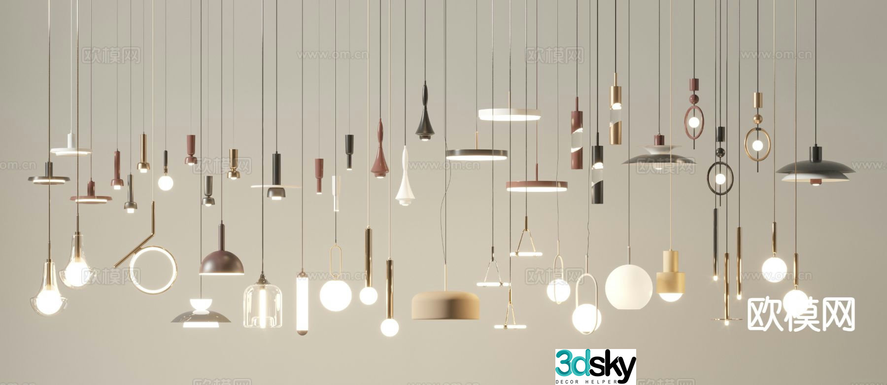 Modern chandelier decorative lamp artistic lamp 3d model