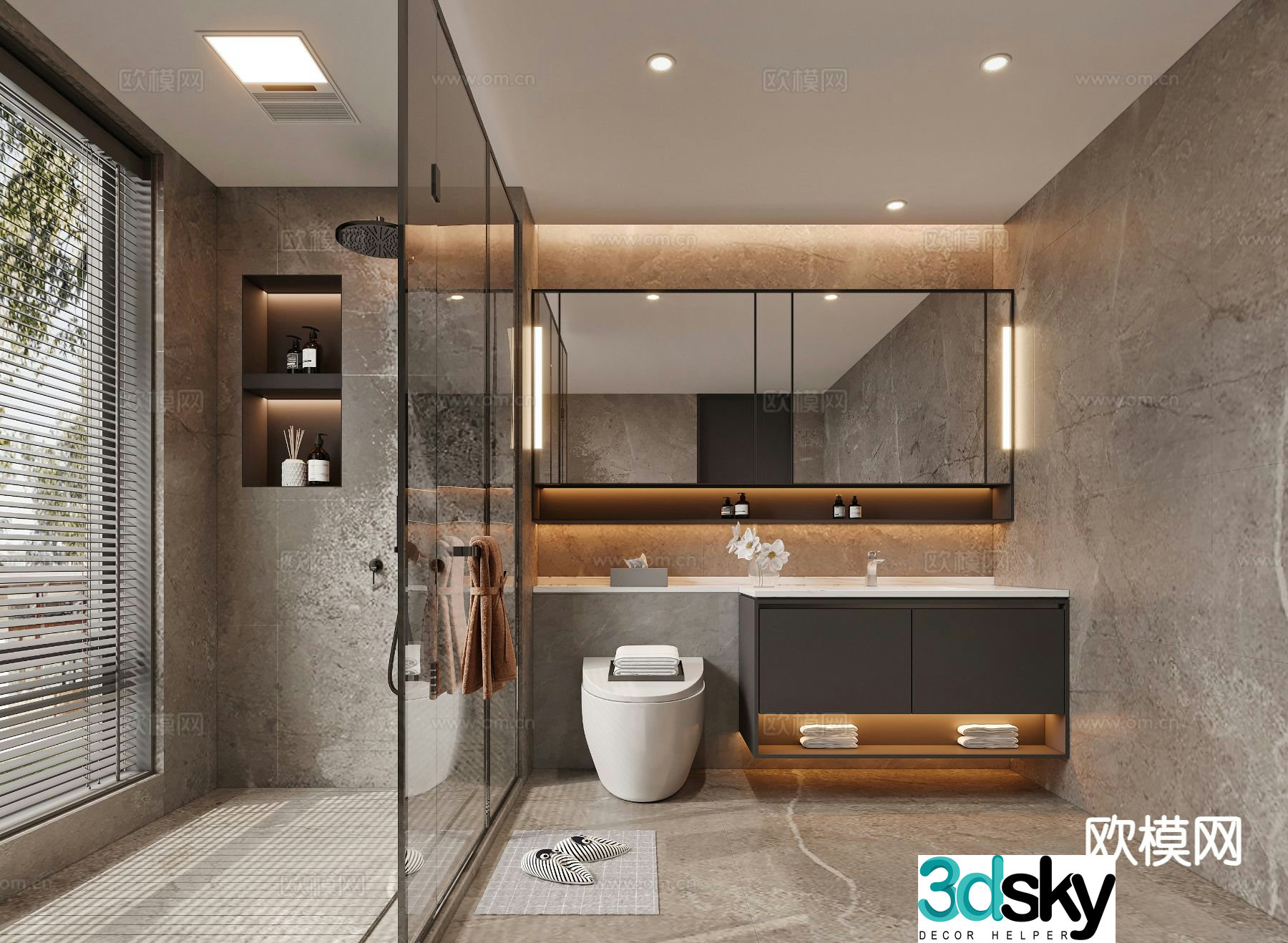Italian bathroom bathroom 3d model