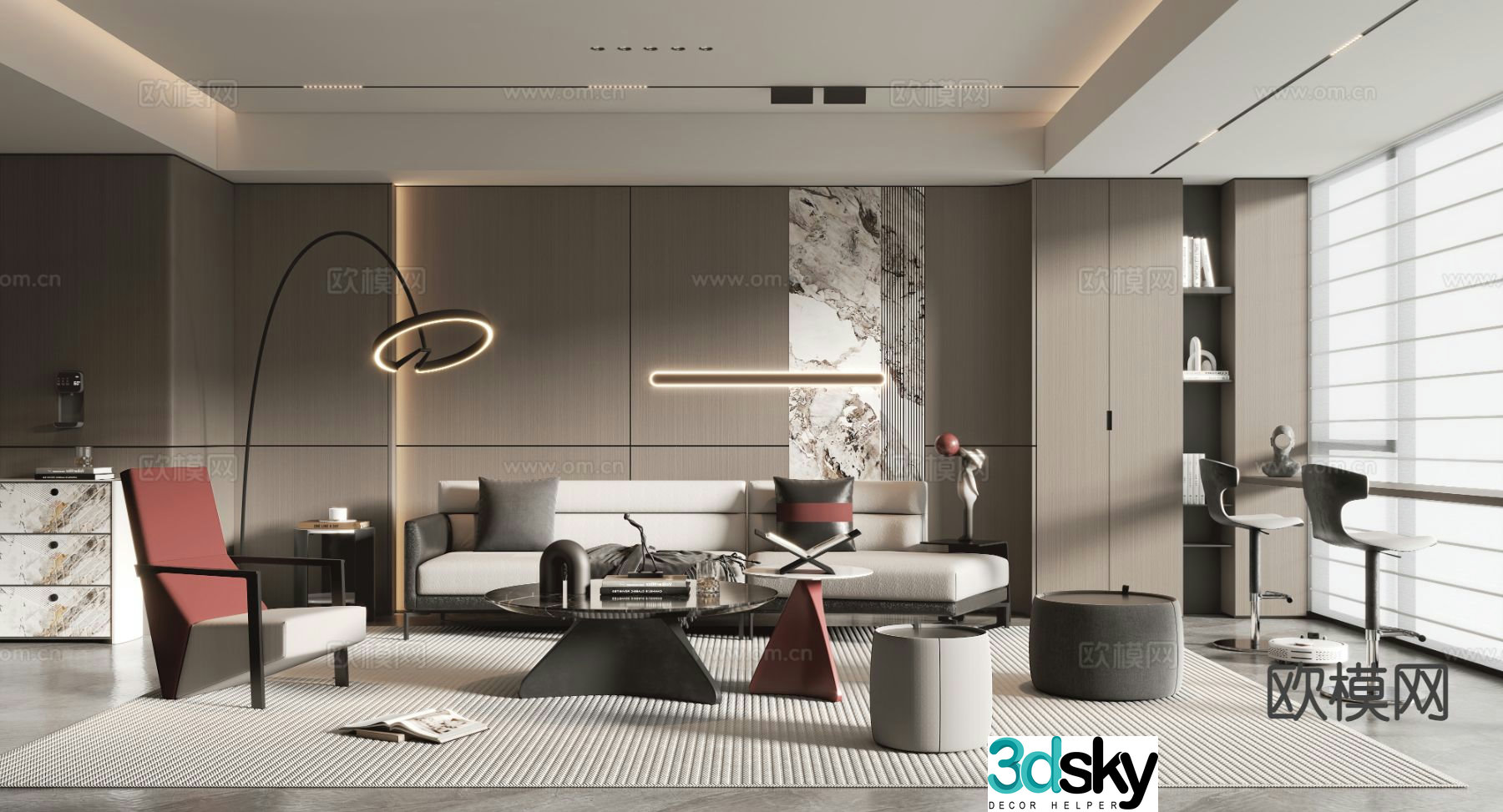 Italian living room 3d model
