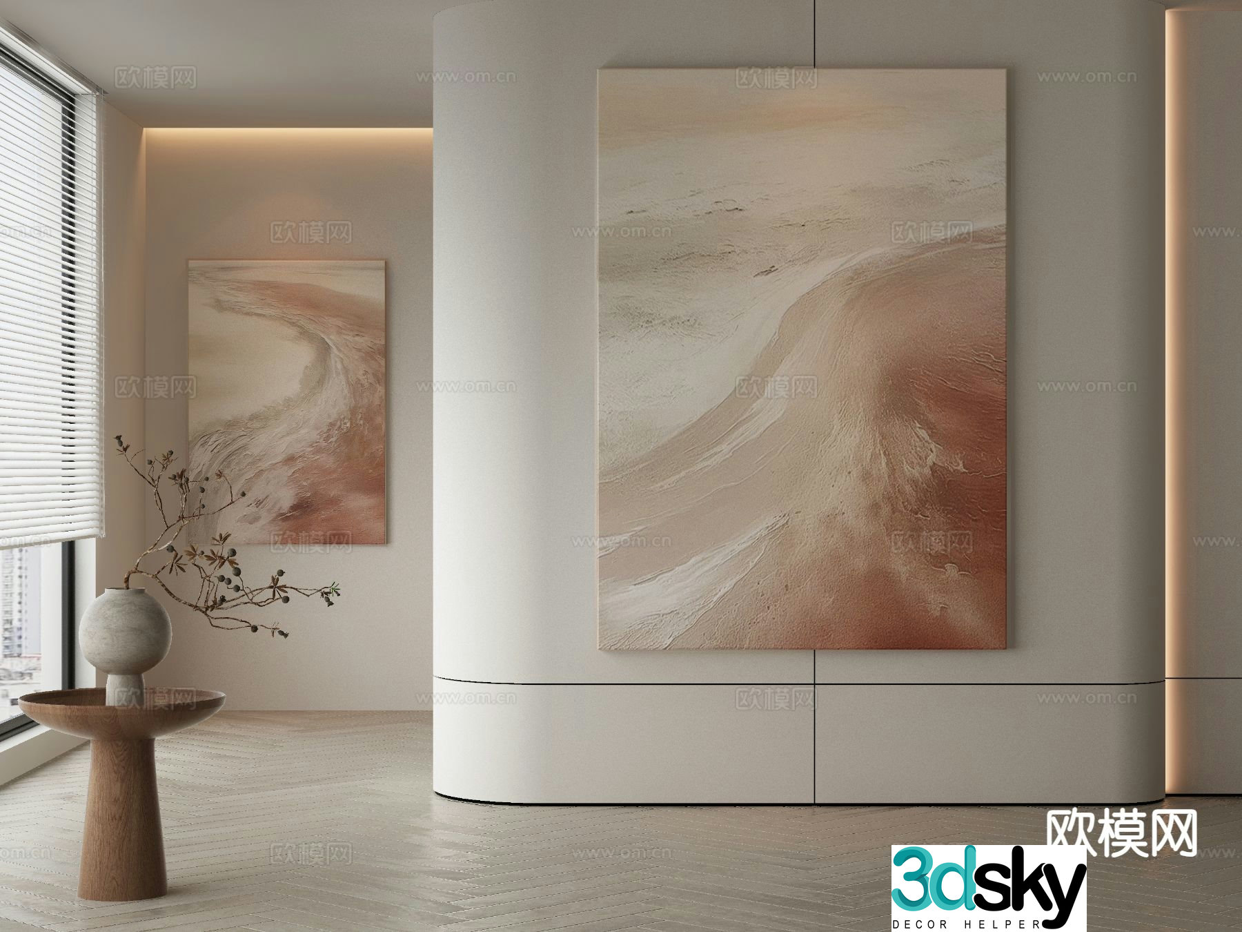 Modern decorative painting texture painting abstract painting 3d model