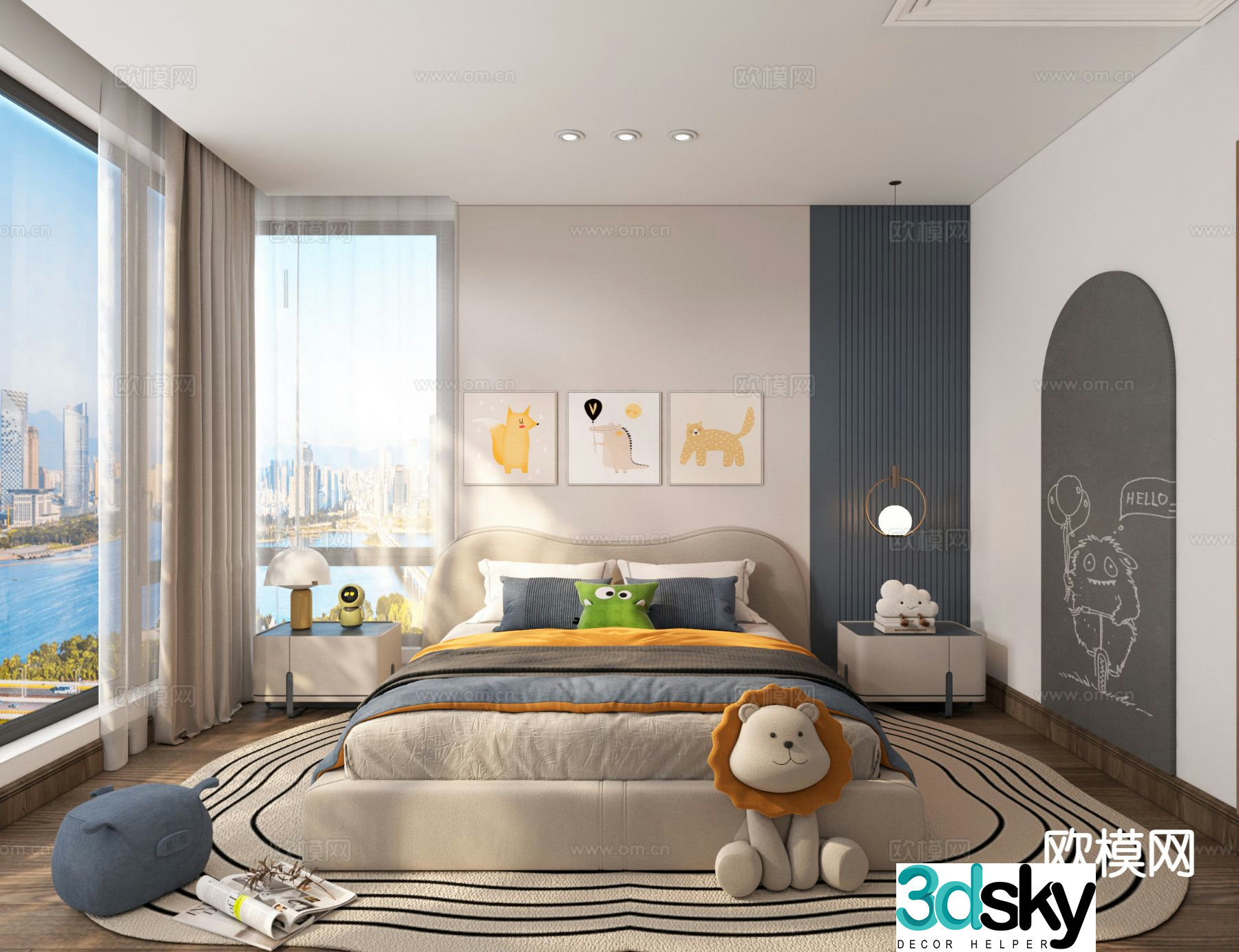 Modern children’s room boy’s room kid’s room 3d model