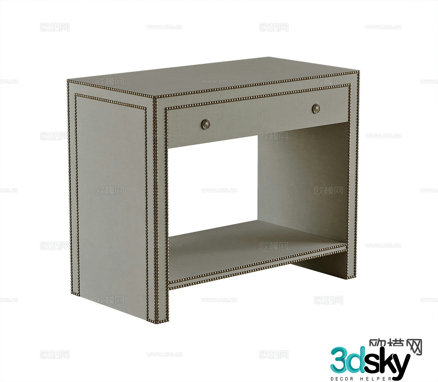 American bedside table 3d model