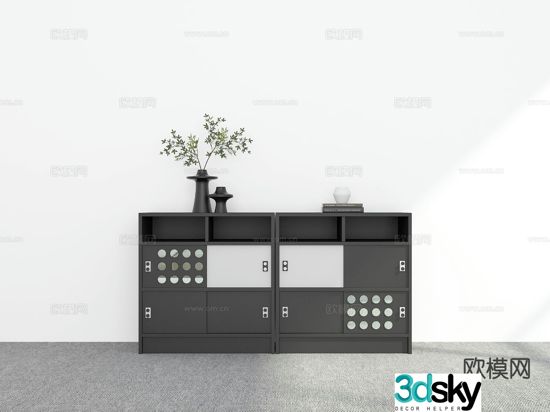 Modern entryway cabinet side cabinet 3d model