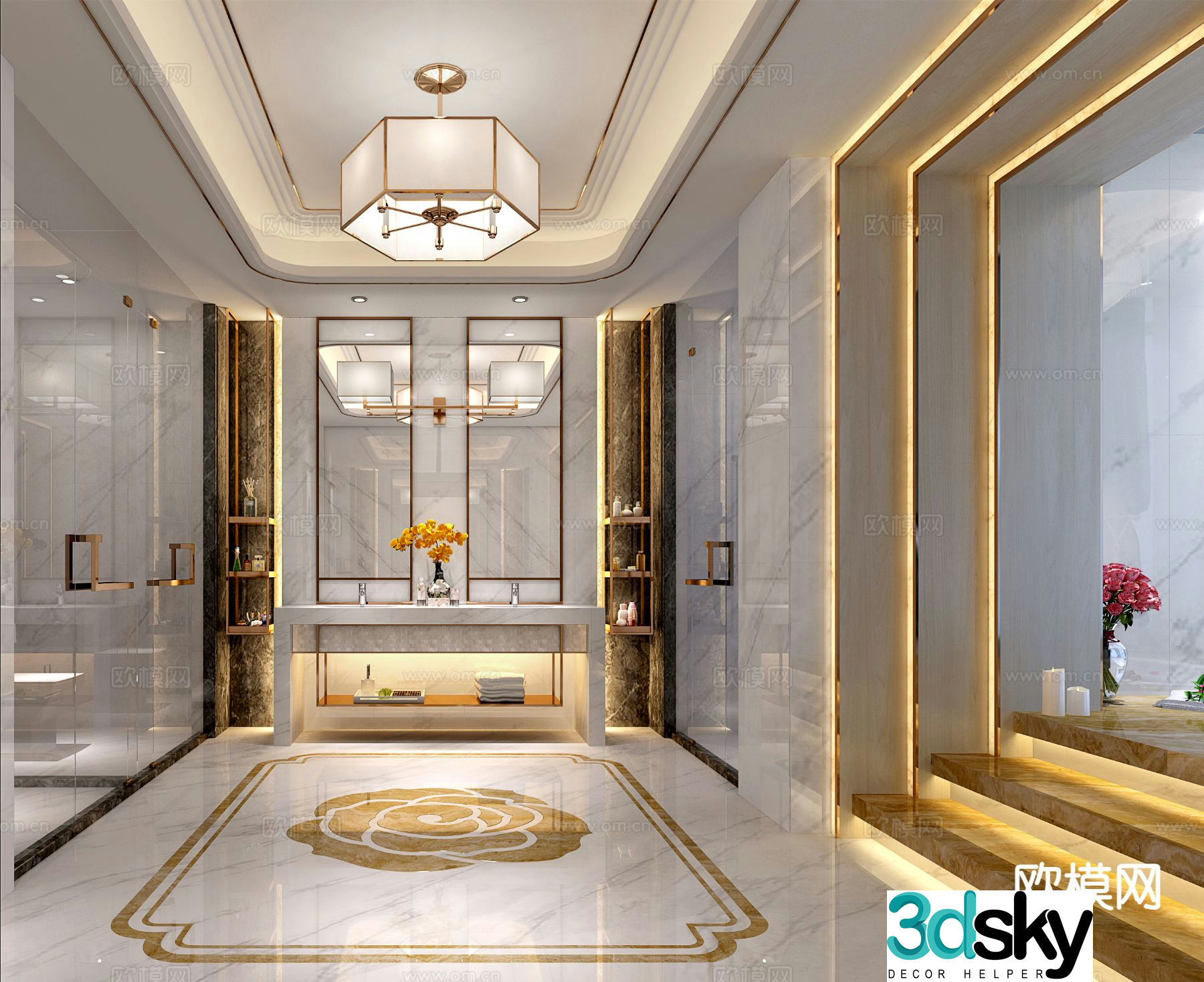 New Chinese style bathroom sink 3D model