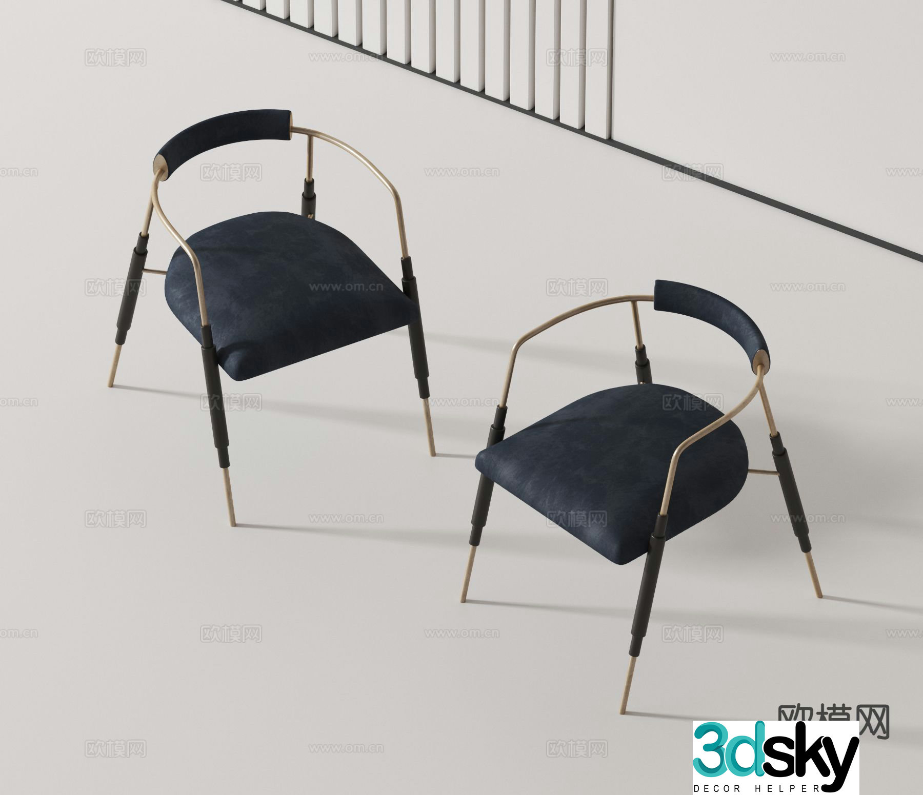 Modern chair single chair dining chair 3d model