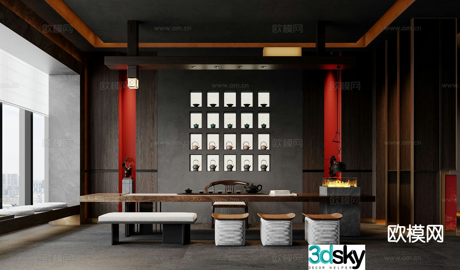 New Chinese tea room 3d model