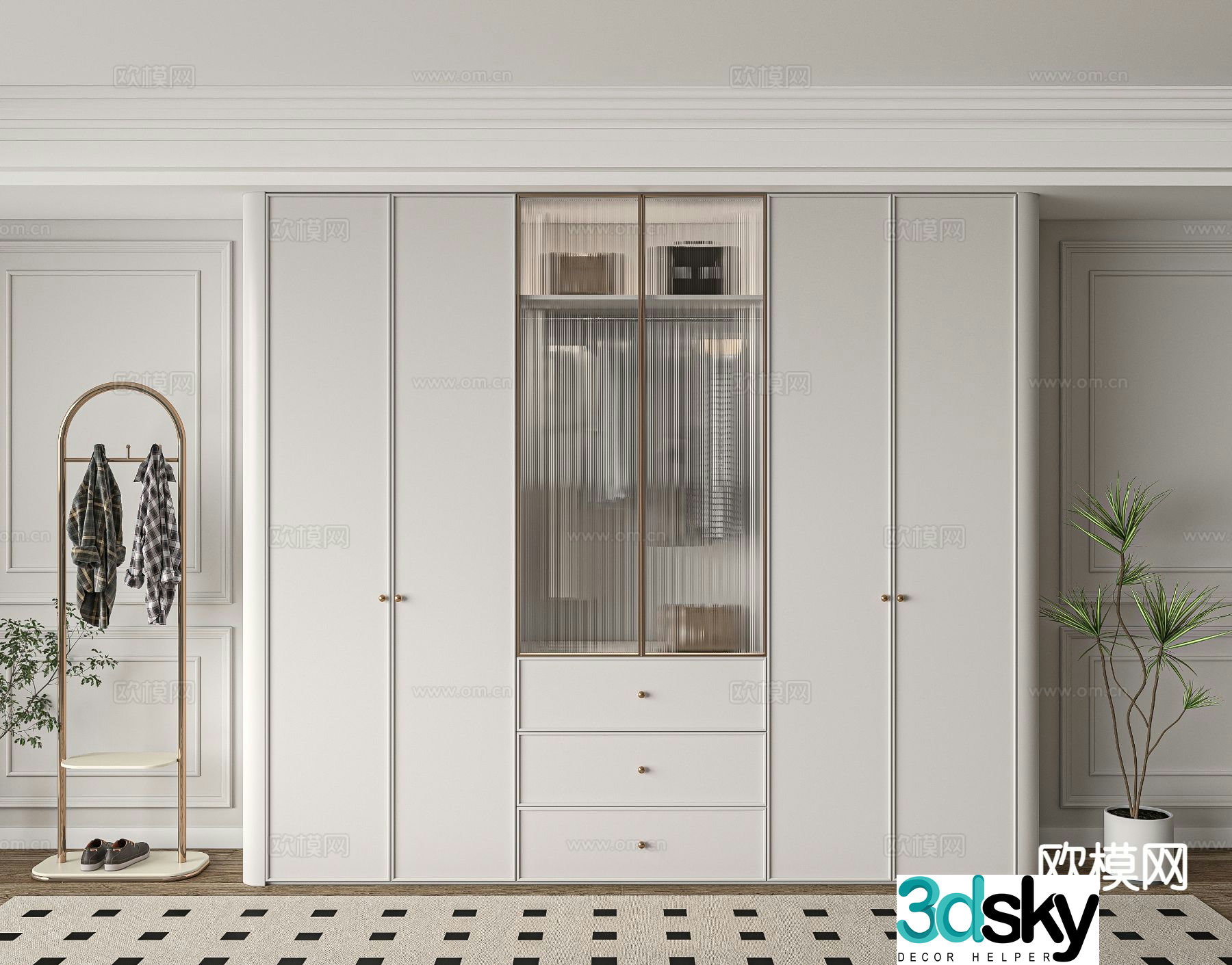 modern wardrobe wardrobe 3d model