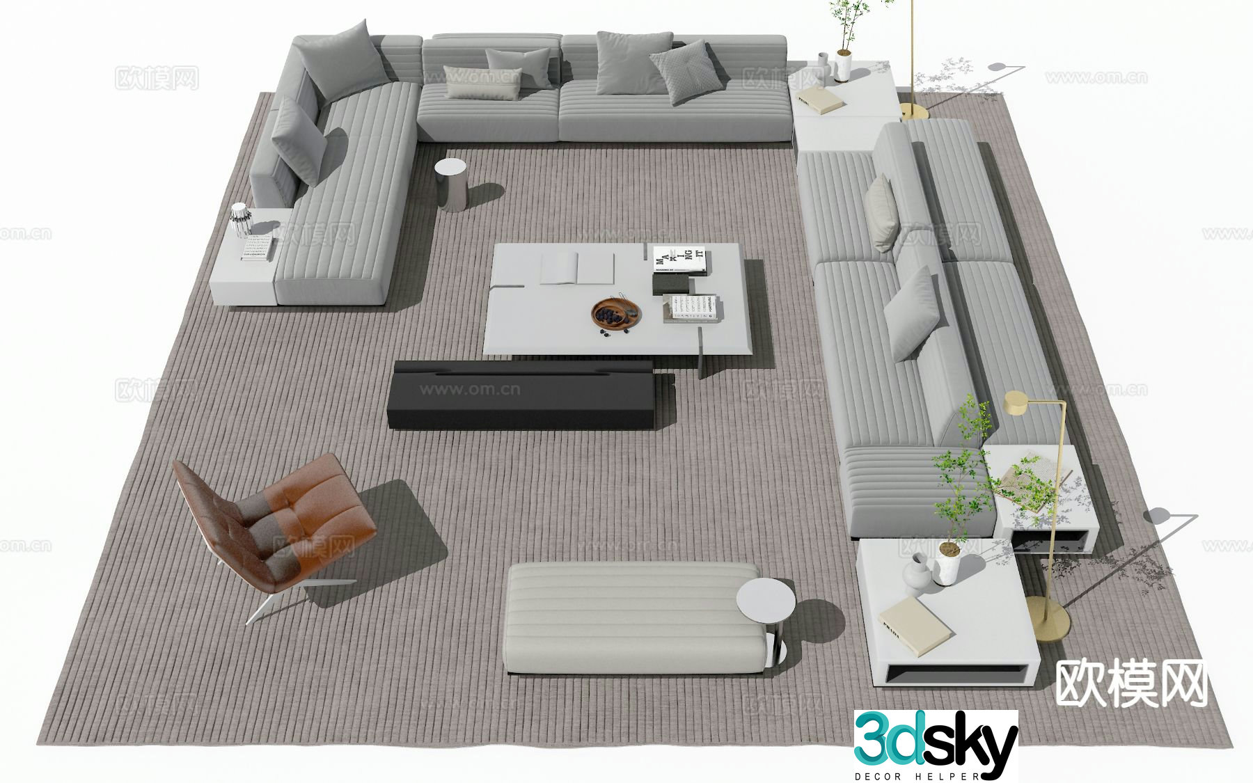 Modern sectional sofa 3d model
