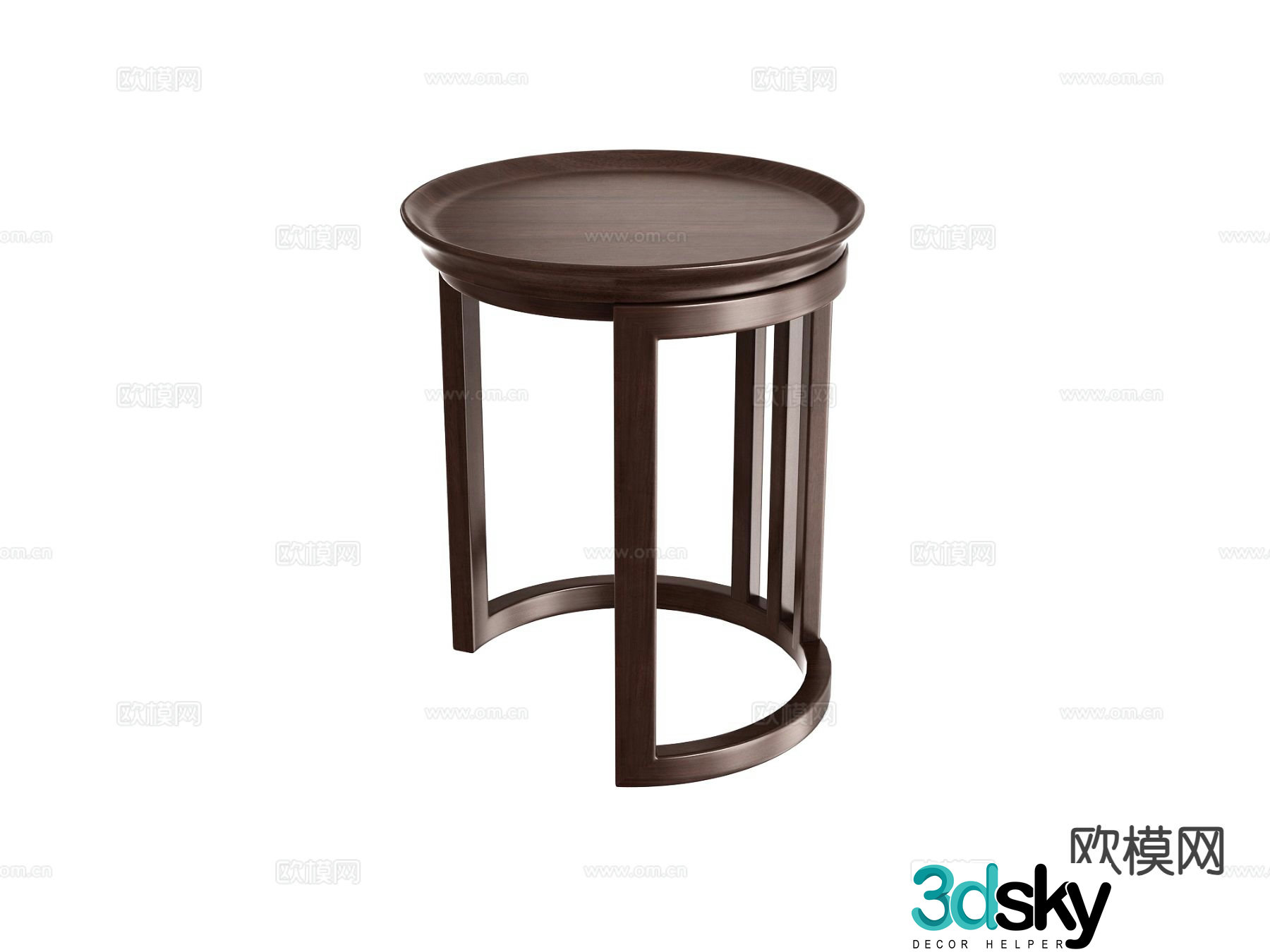 New Chinese style round table side table corner table 3D model