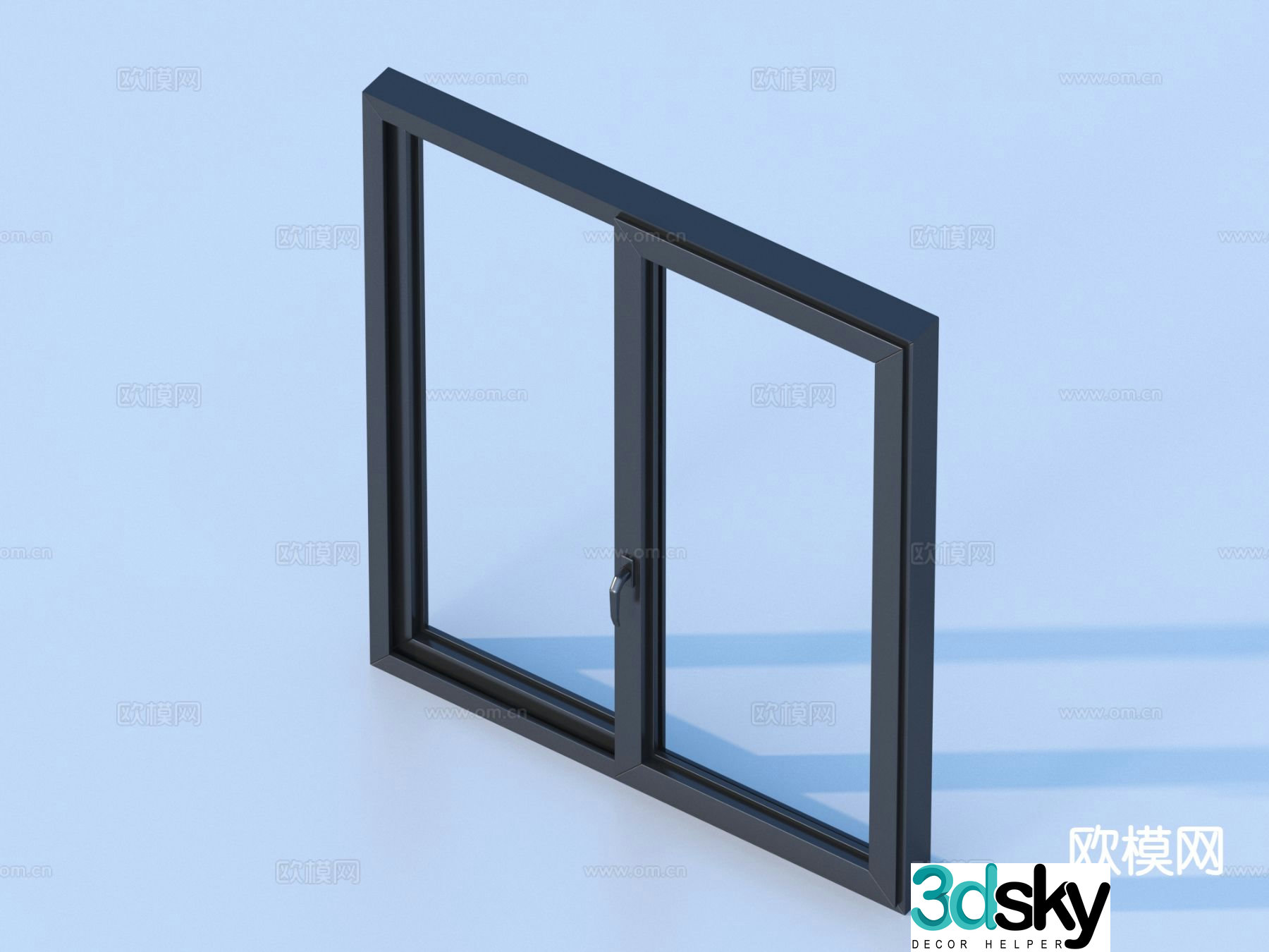 Casement window aluminum alloy window 3d model