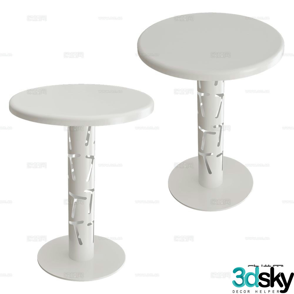 Castil side table corner table round table 3d model