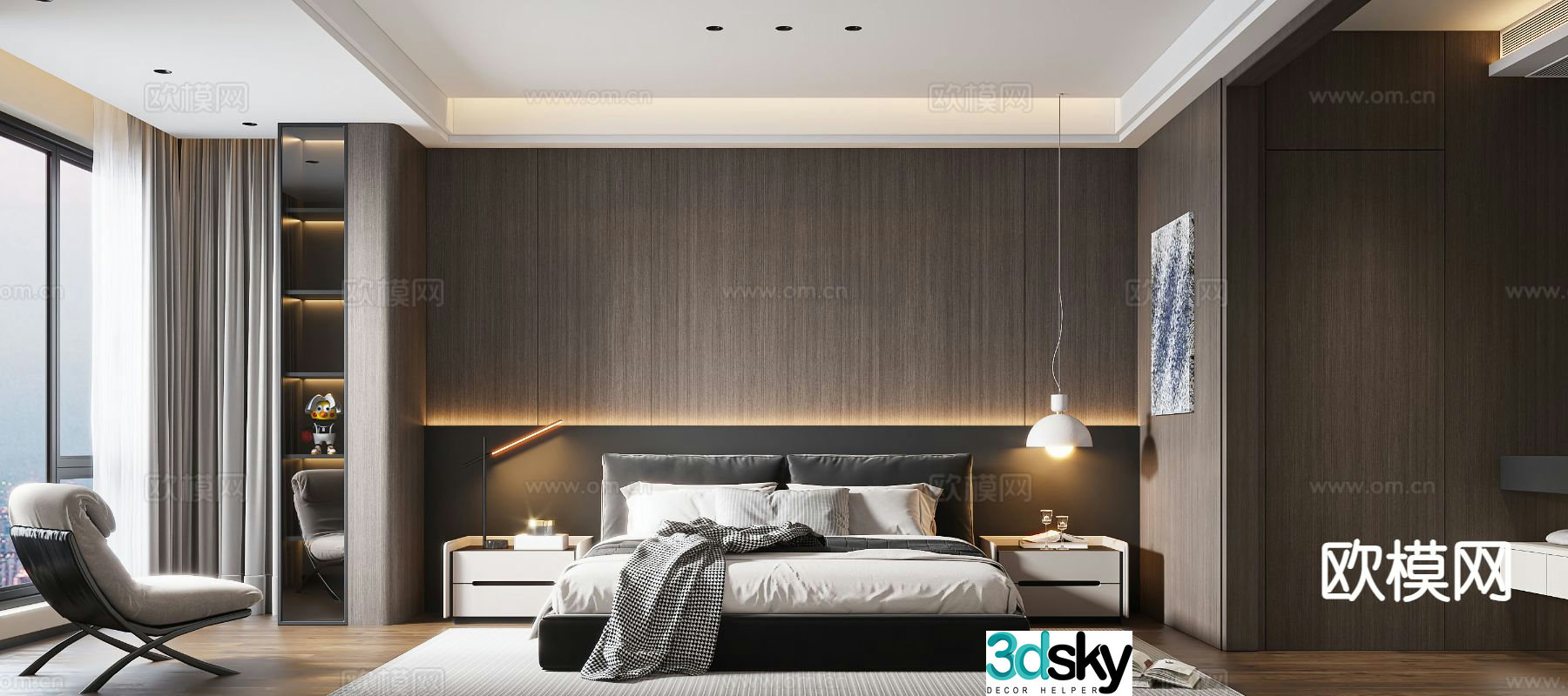 Italian style bedroom master bedroom 3d model
