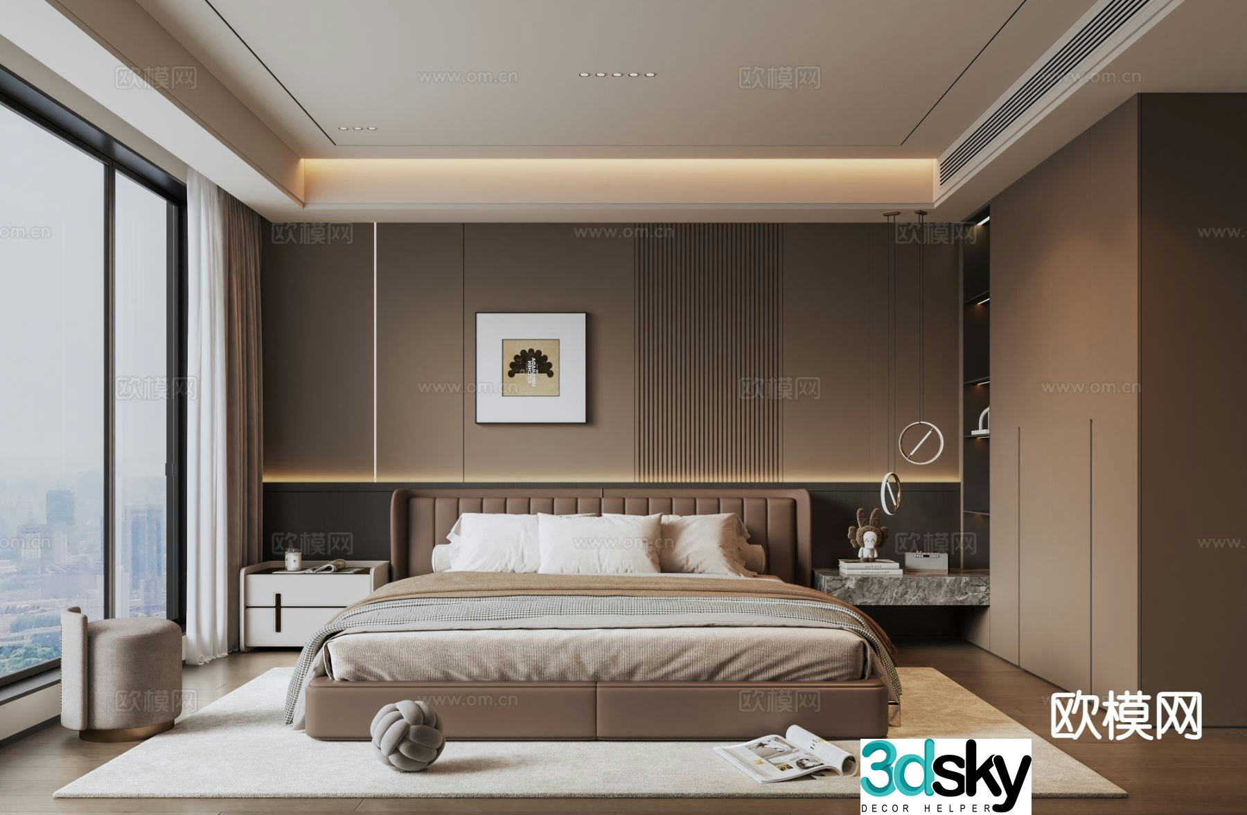 Italian style bedroom master bedroom 3d model