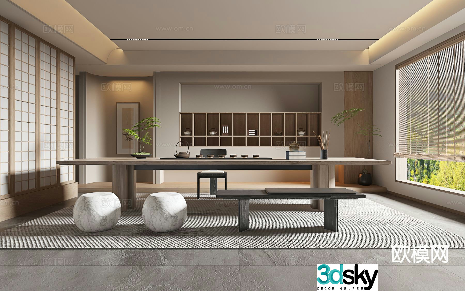 New Chinese tea room 3d model