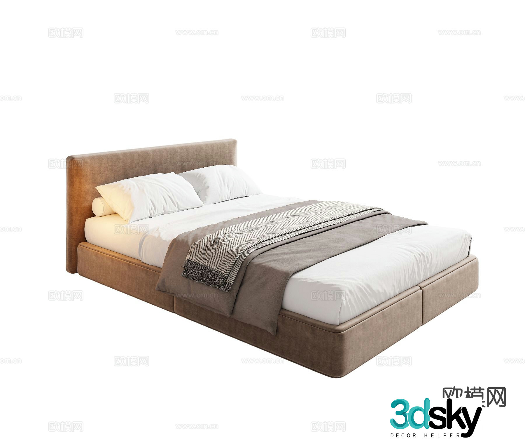 Italian minimalist bed 3d model