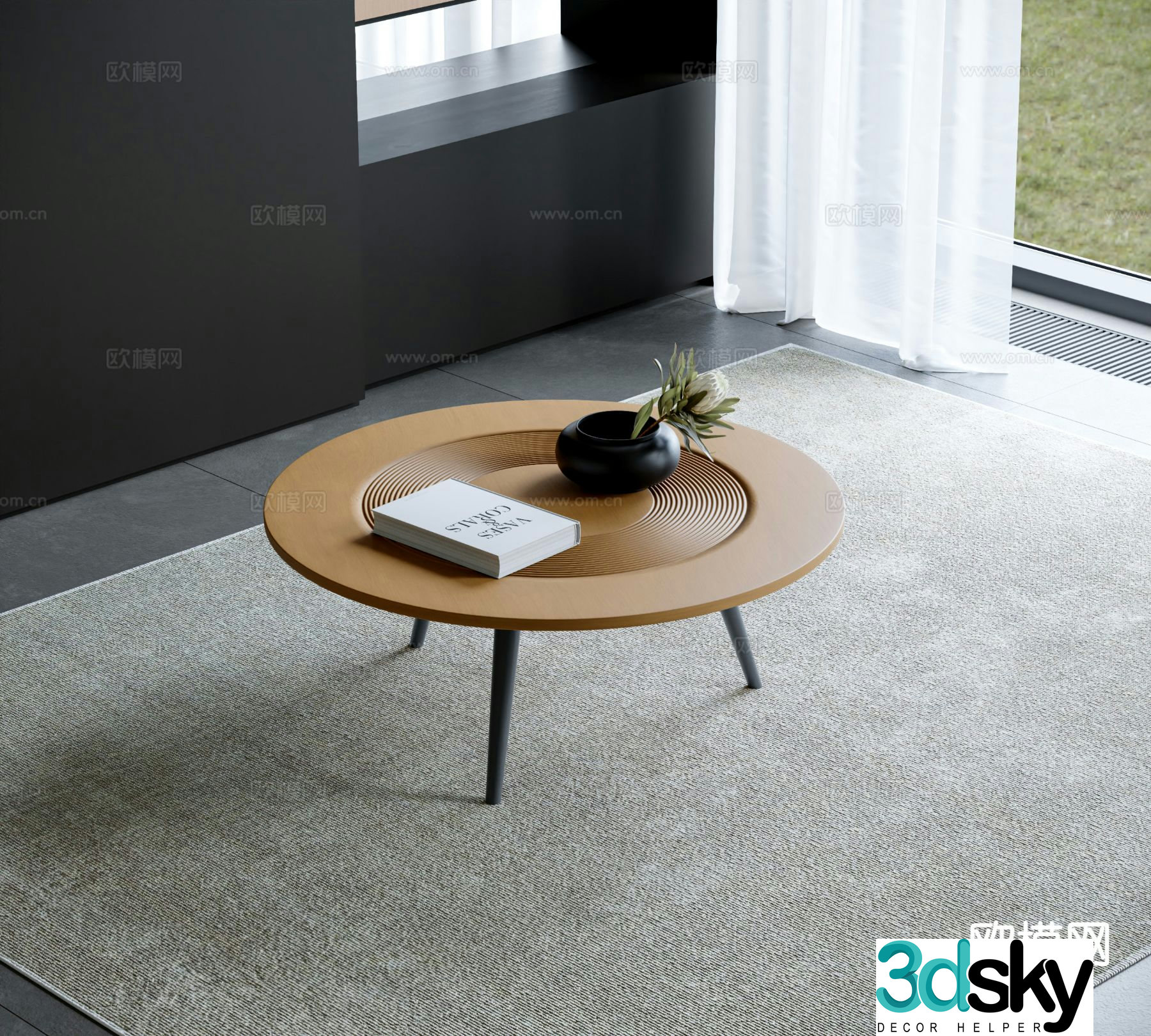 Modern round coffee table 3d model