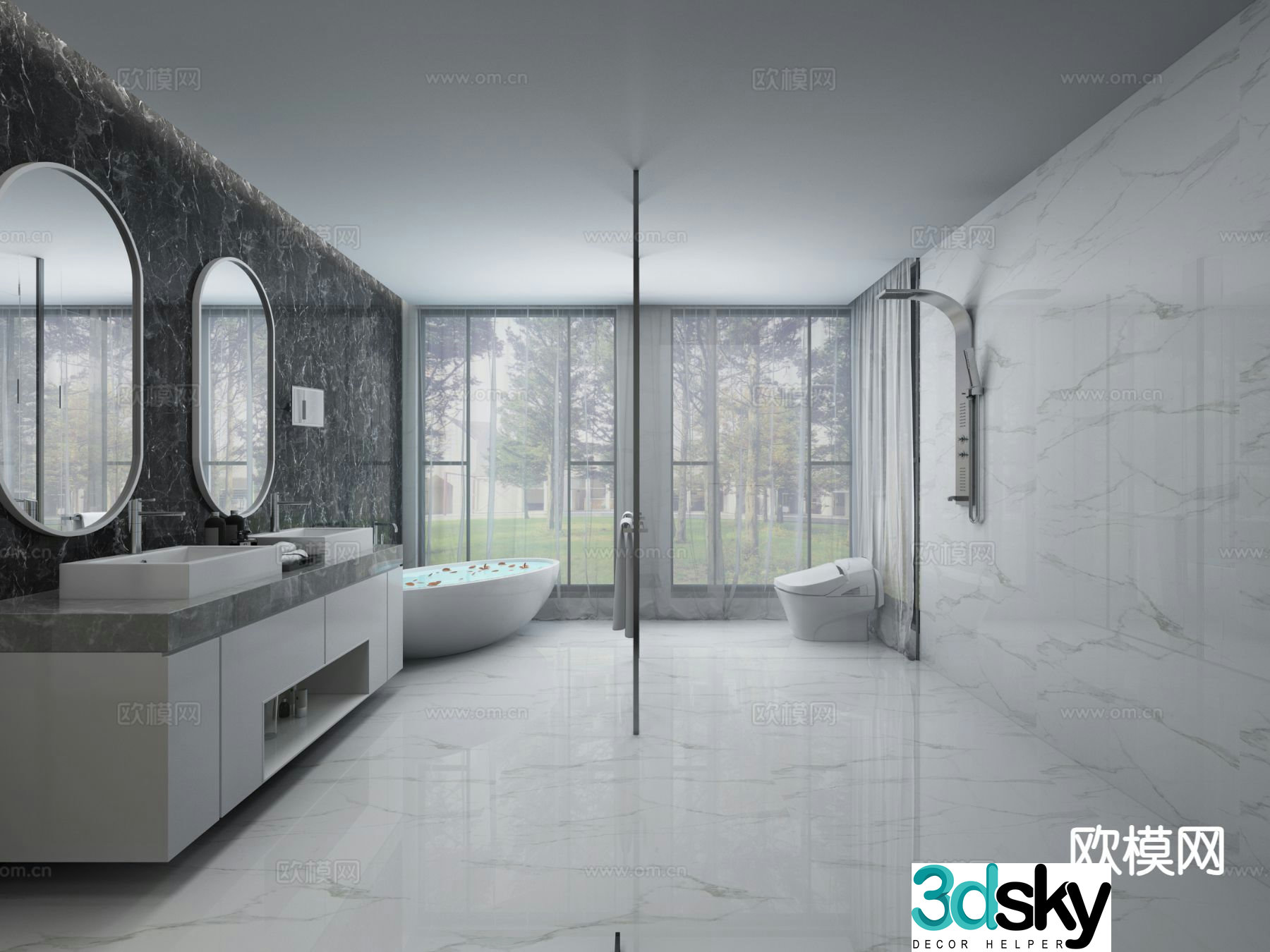 Modern bathroom bathroom toilet 3d model