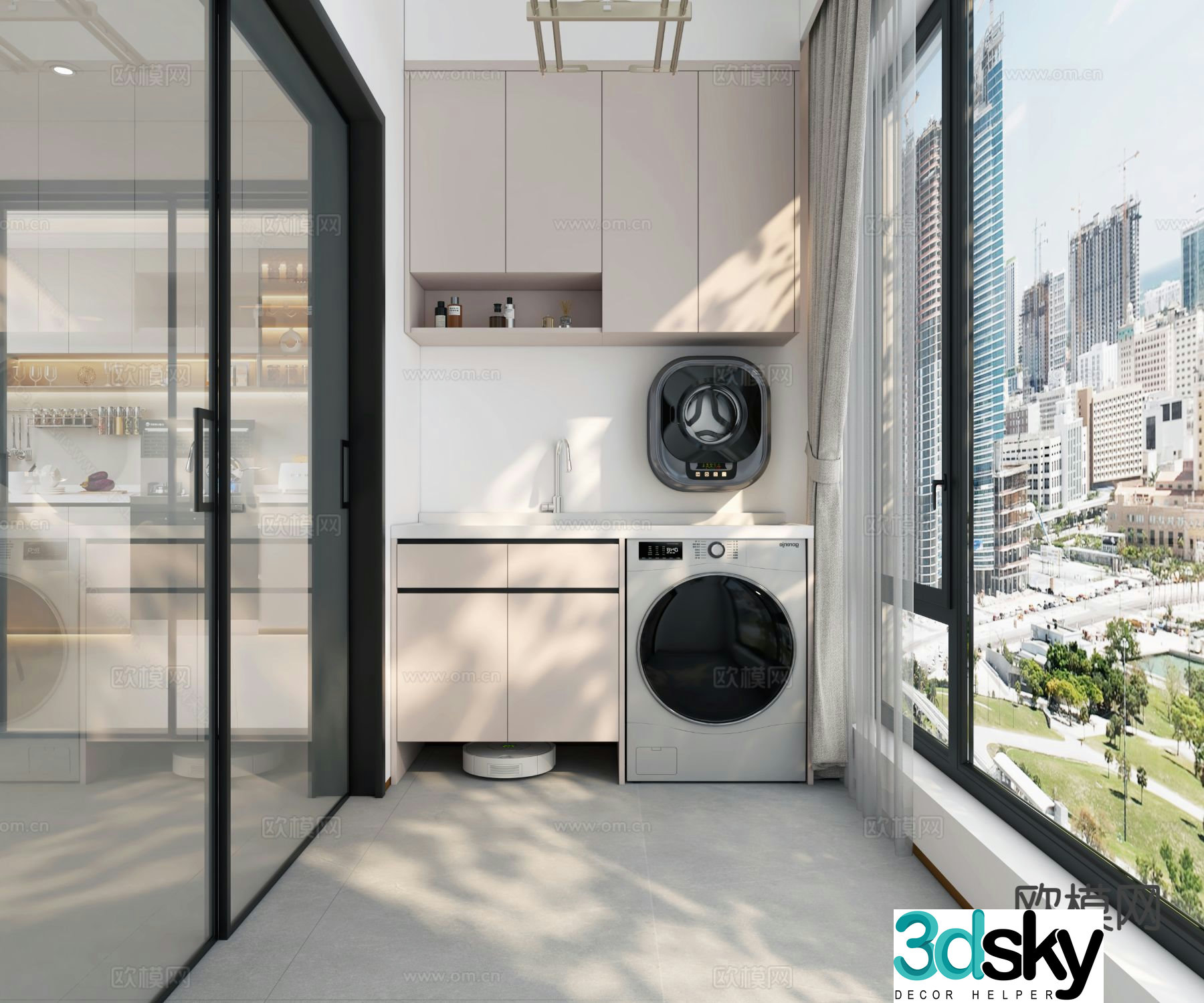 Living balcony laundry room 3d model
