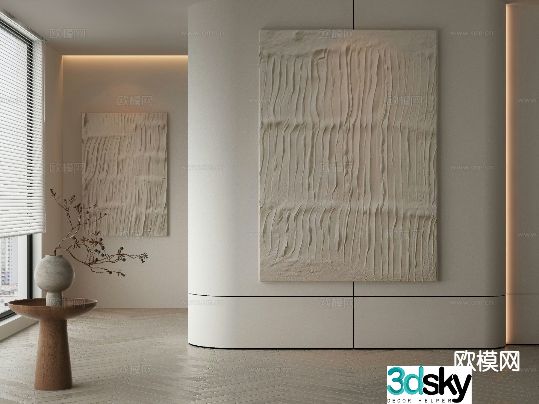 Wabi-sabi art painting texture painting decorative painting 3d model