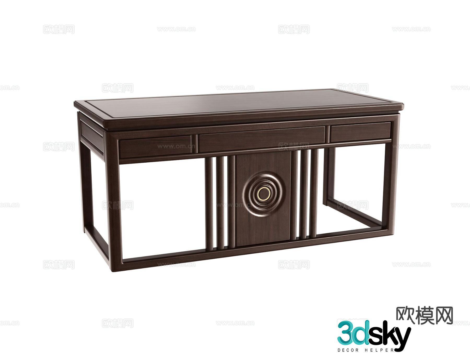 New Chinese style desk desk 3d model