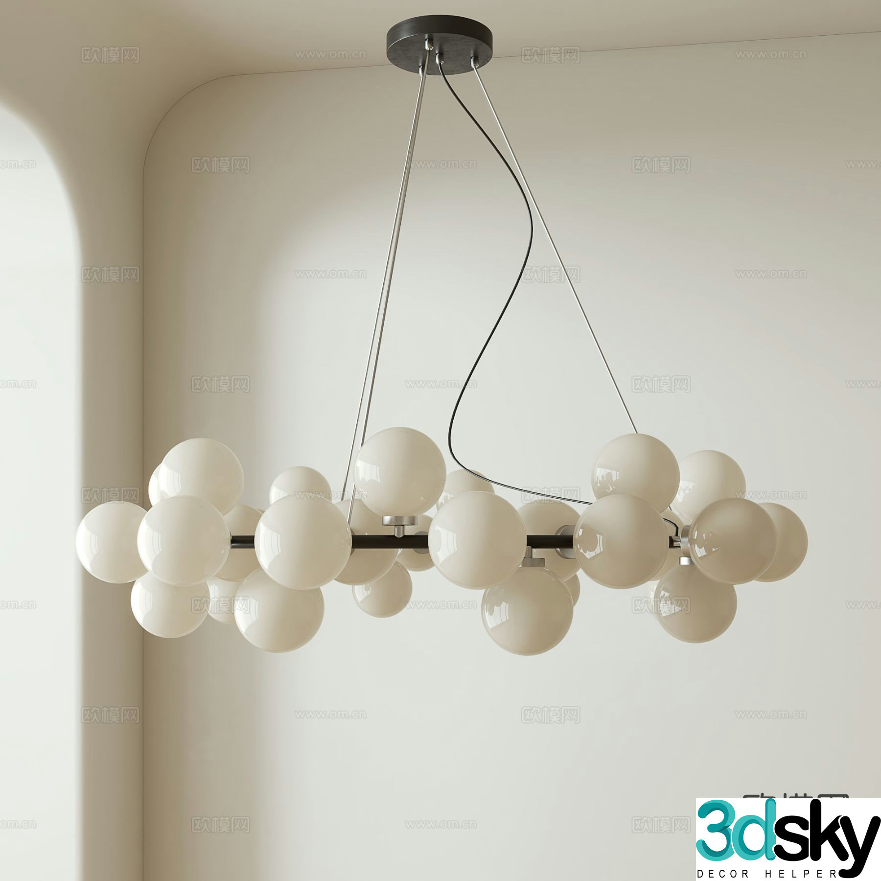 Nordic spherical chandelier 3d model