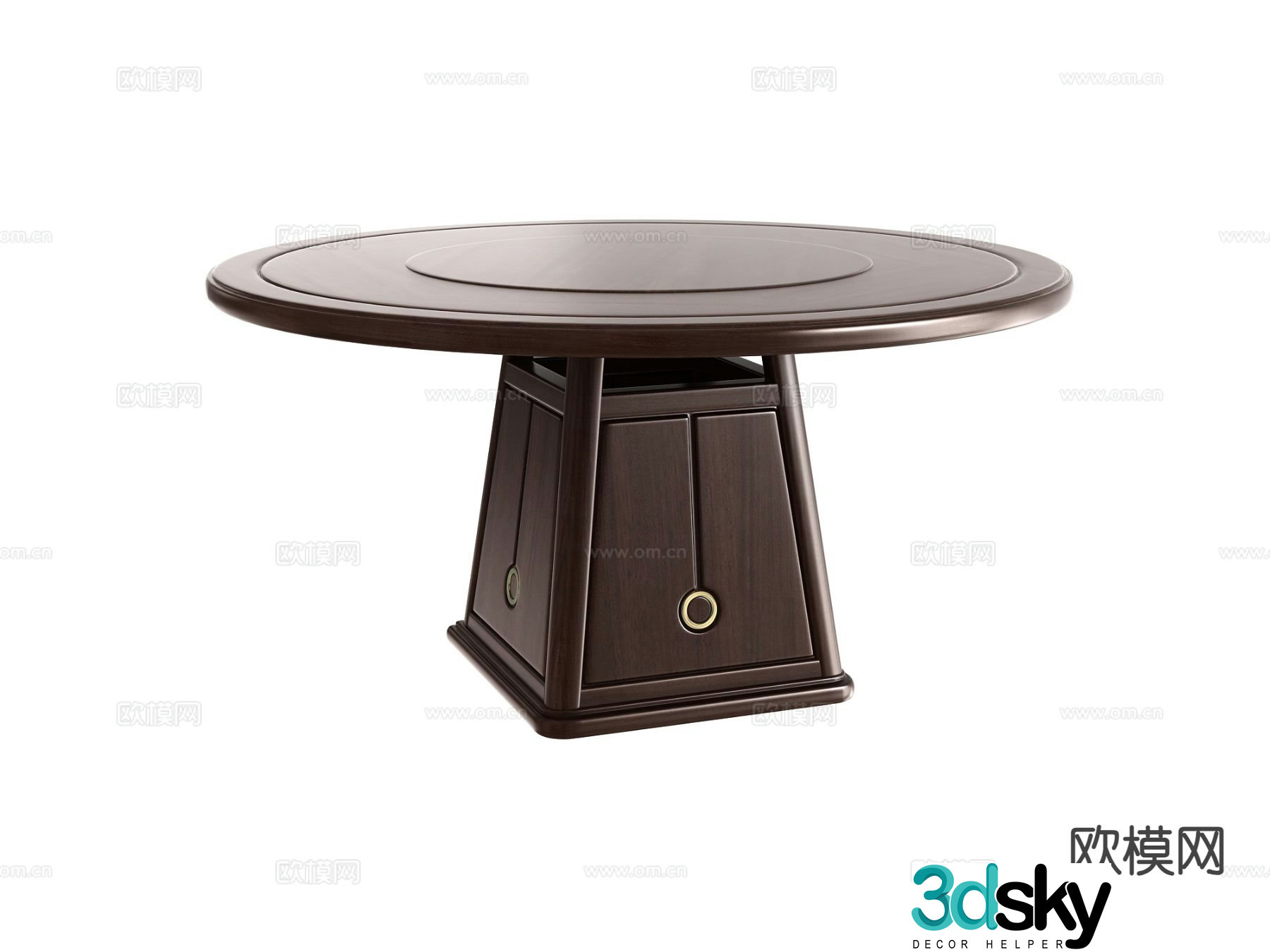 New Chinese style dining table round dining table 3d model