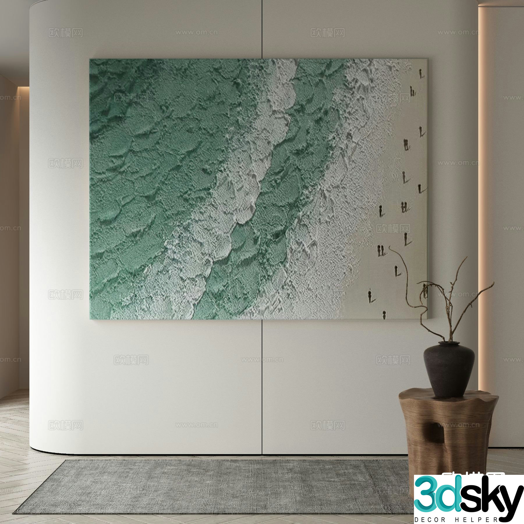 Modern art painting texture painting decorative painting 3d model