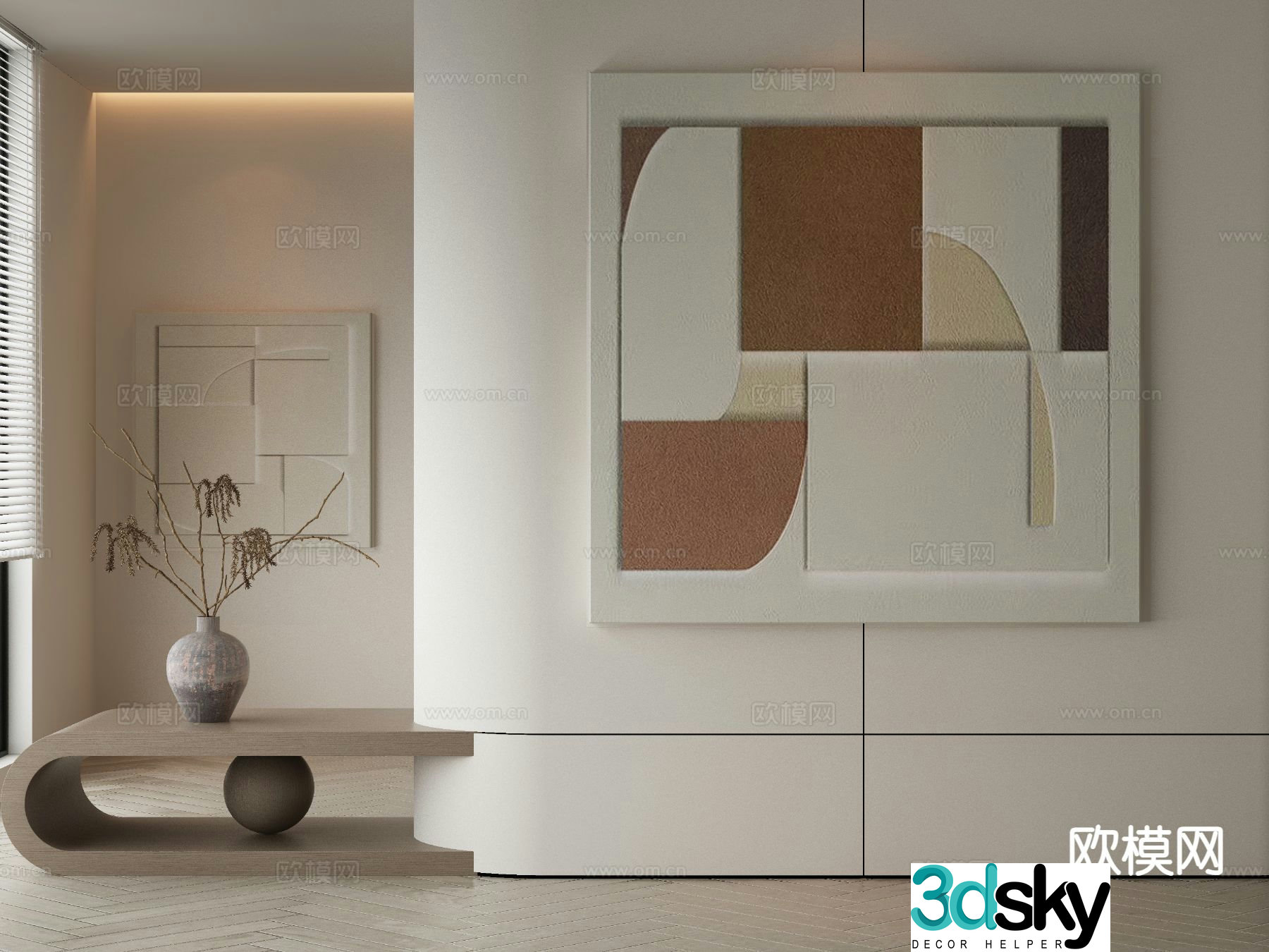 Wabi-sabi art painting texture painting decorative painting 3d model