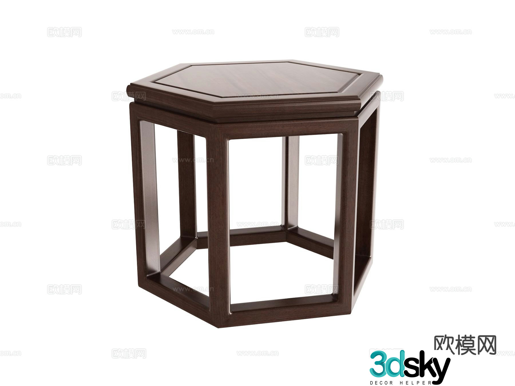 New Chinese style corner table side table square table 3D model
