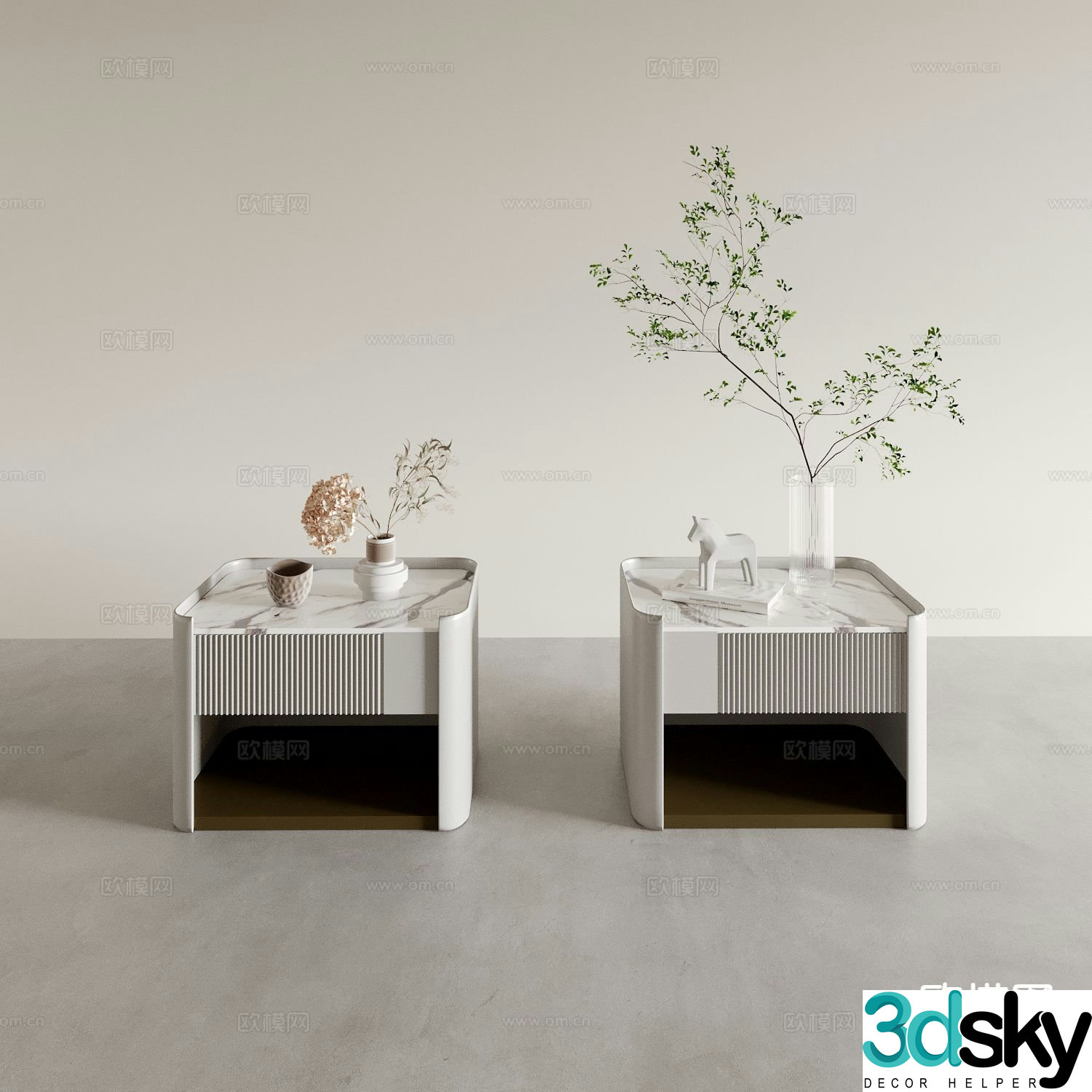 Italian bedside table 3d model