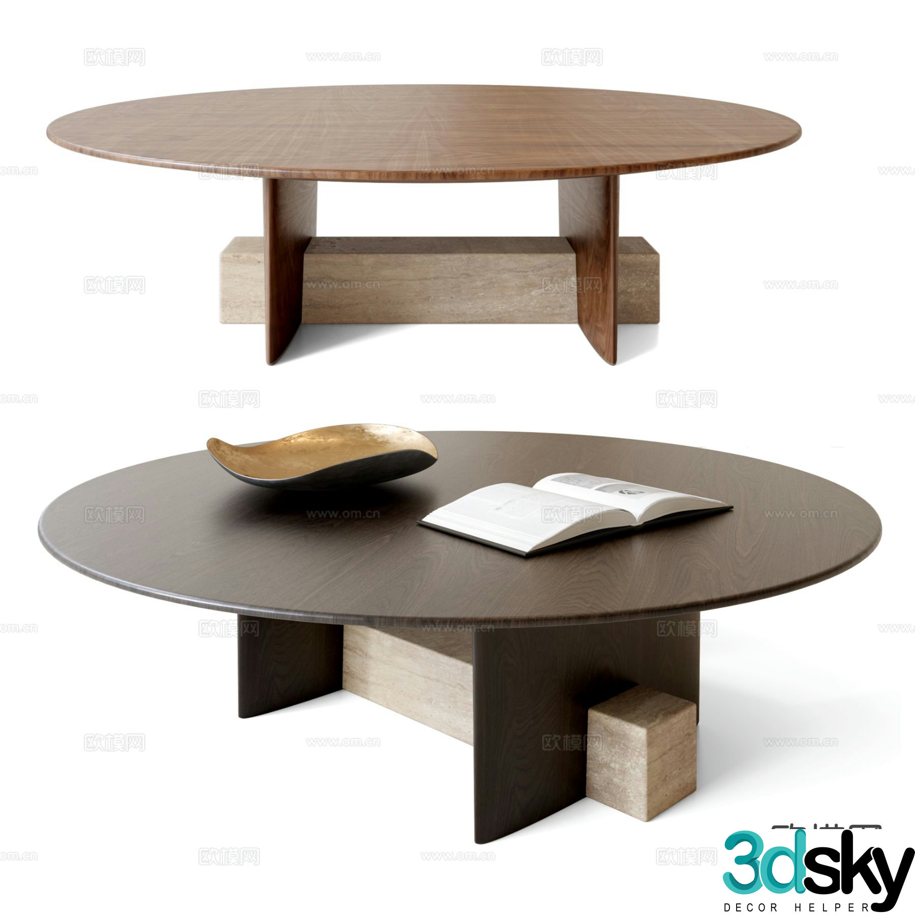 Minotti Italian minimalist coffee table 3d model
