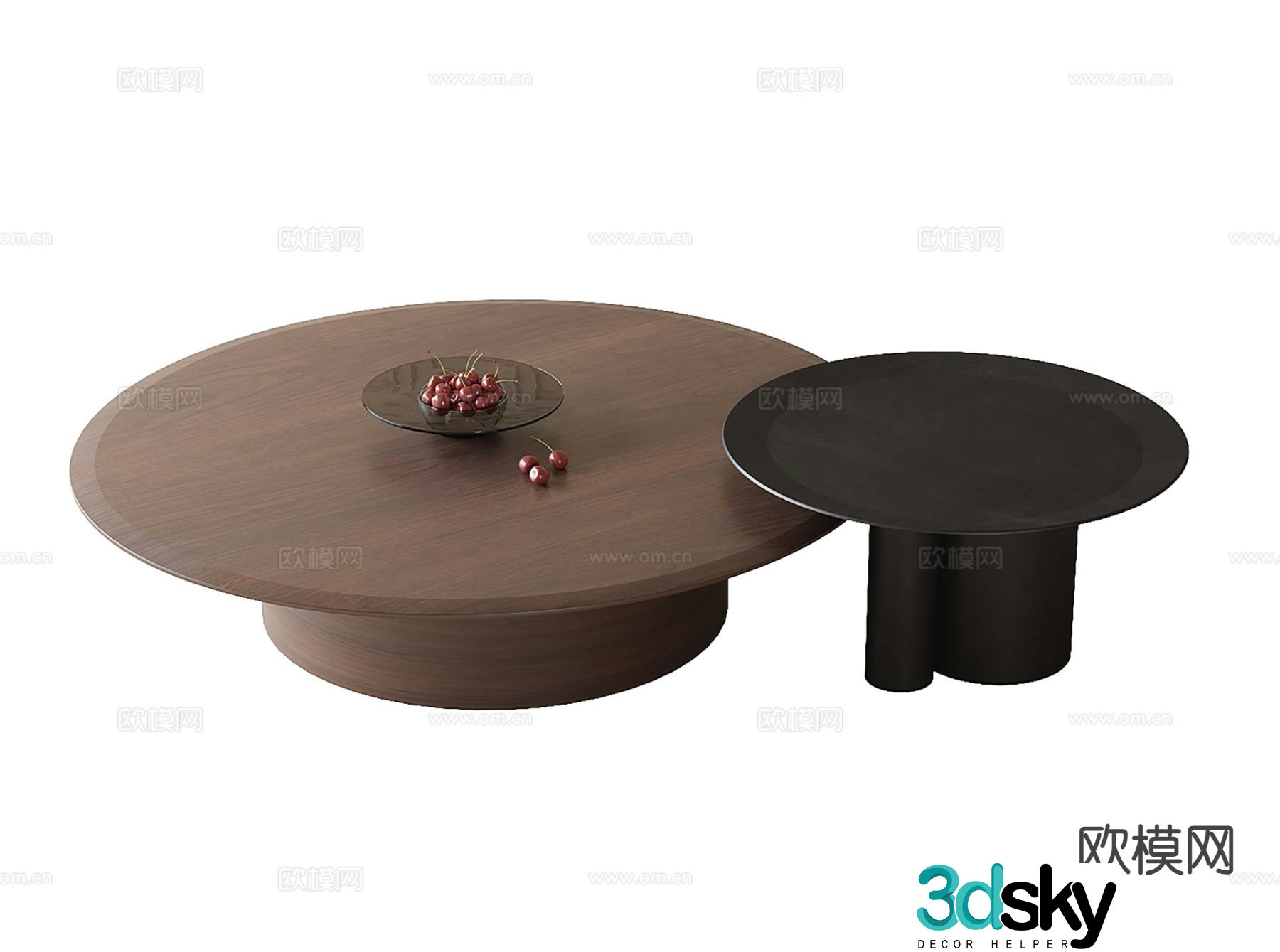 Modern double coffee table 3d model