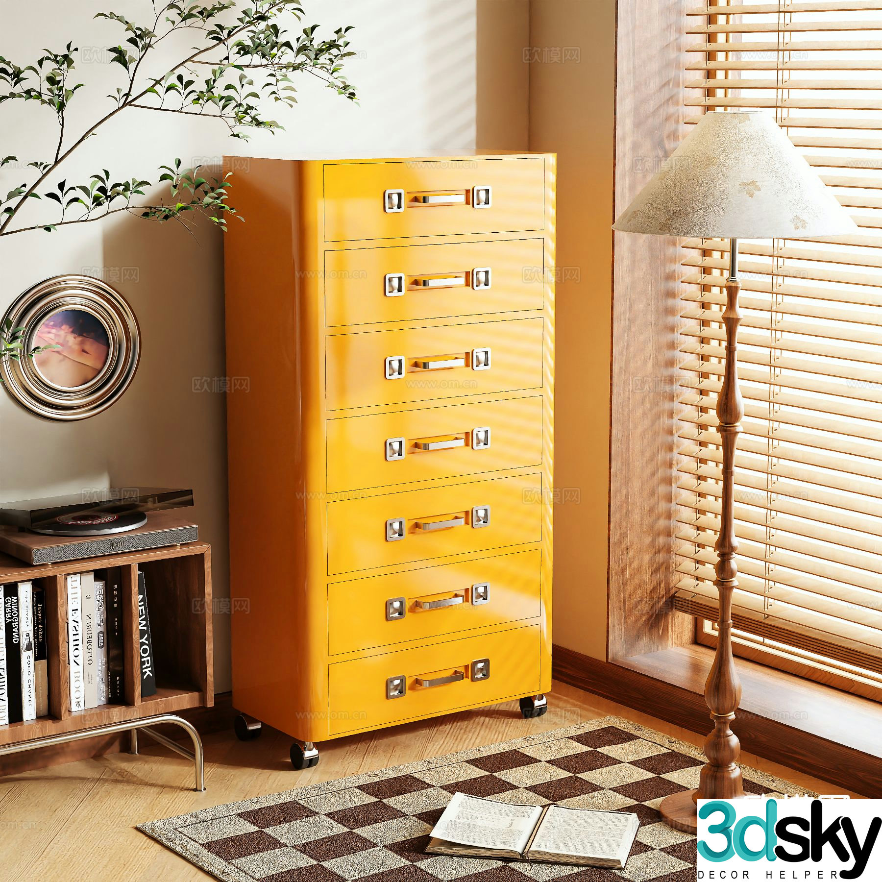 Memphis Drawer Cabinet Storage Cabinet Mobile Cabinet 3d model