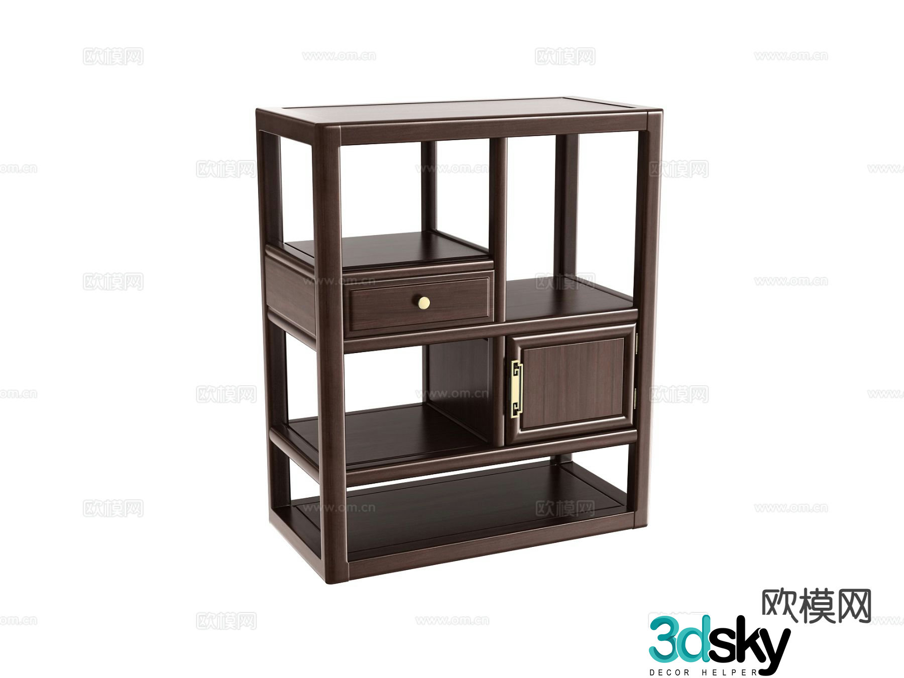 New Chinese style side cabinet hall cabinet low cabinet 3D model