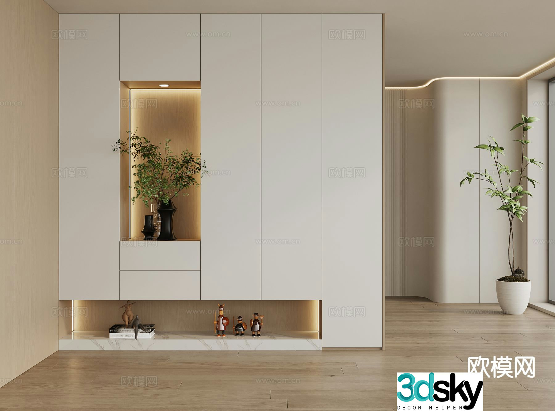 Modern custom shoe cabinet entrance shoe cabinet 3D model