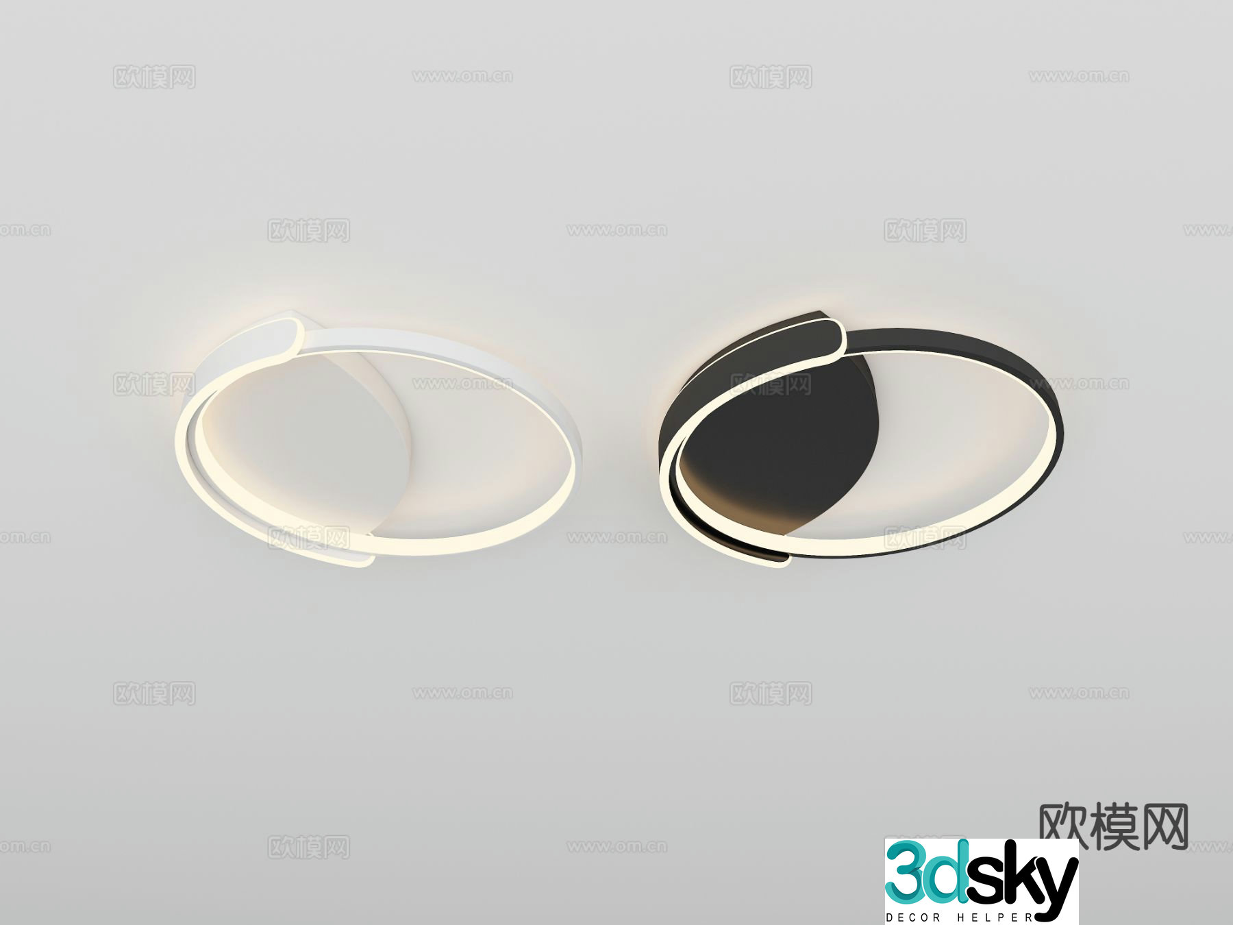 Modern minimalist ceiling lamp 3d model