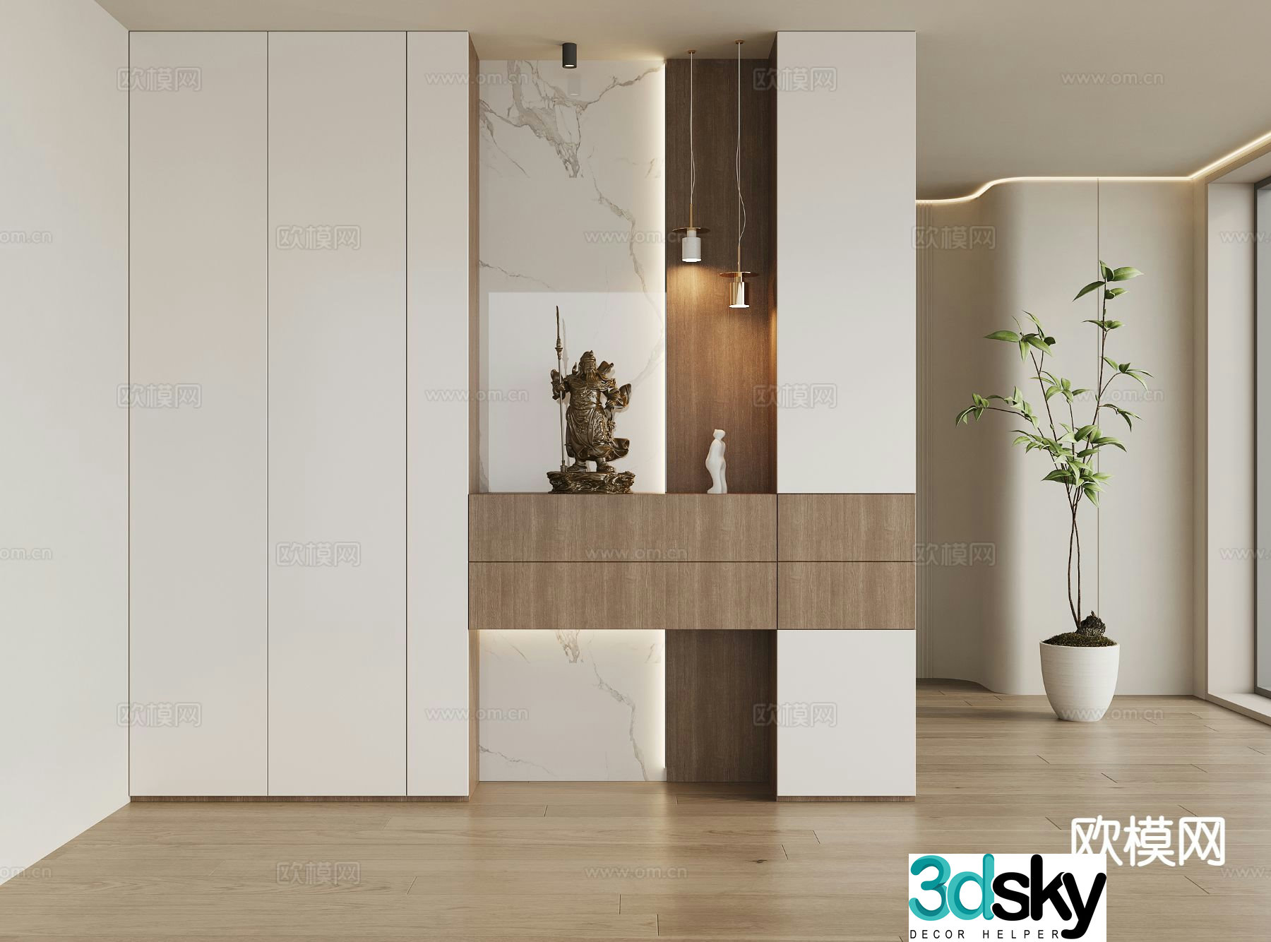 Modern entrance shoe cabinet custom shoe cabinet 3d model