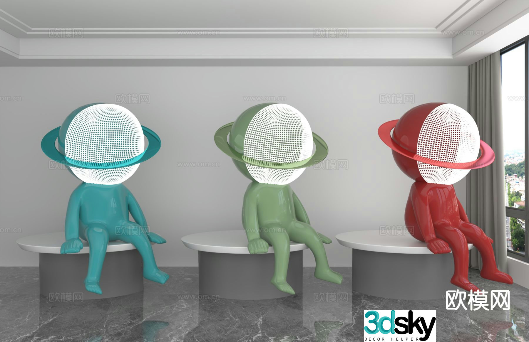 Trendy Astronaut Trendy Decoration 3D Model