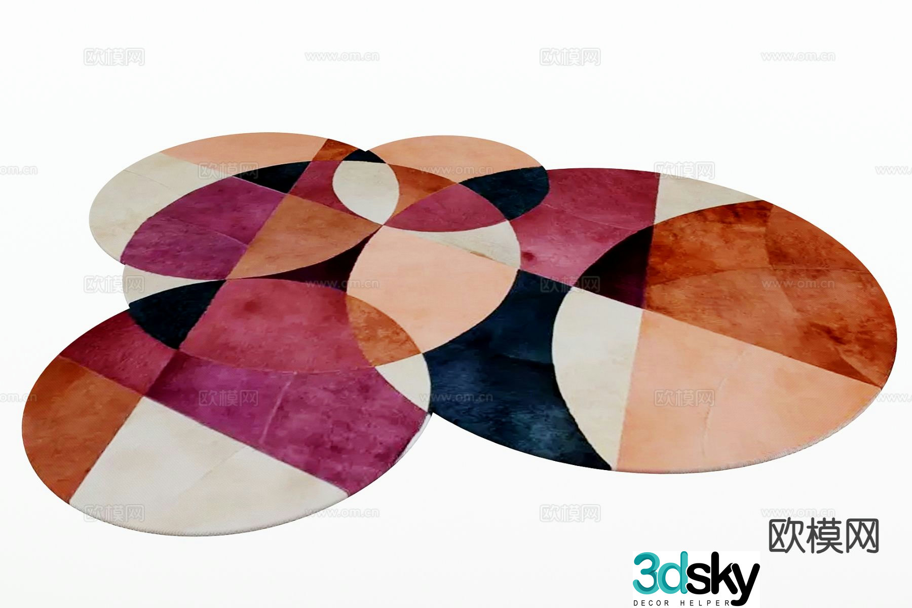 Modern shaped carpet 3d model