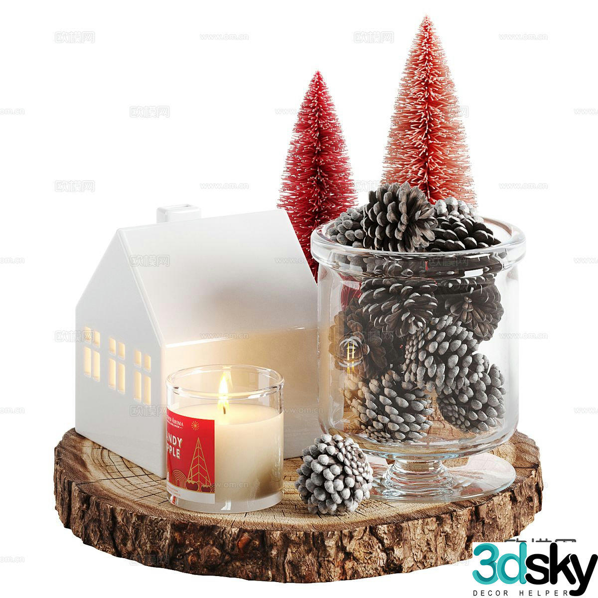 Modern decorations ornaments candles crafts 3d model