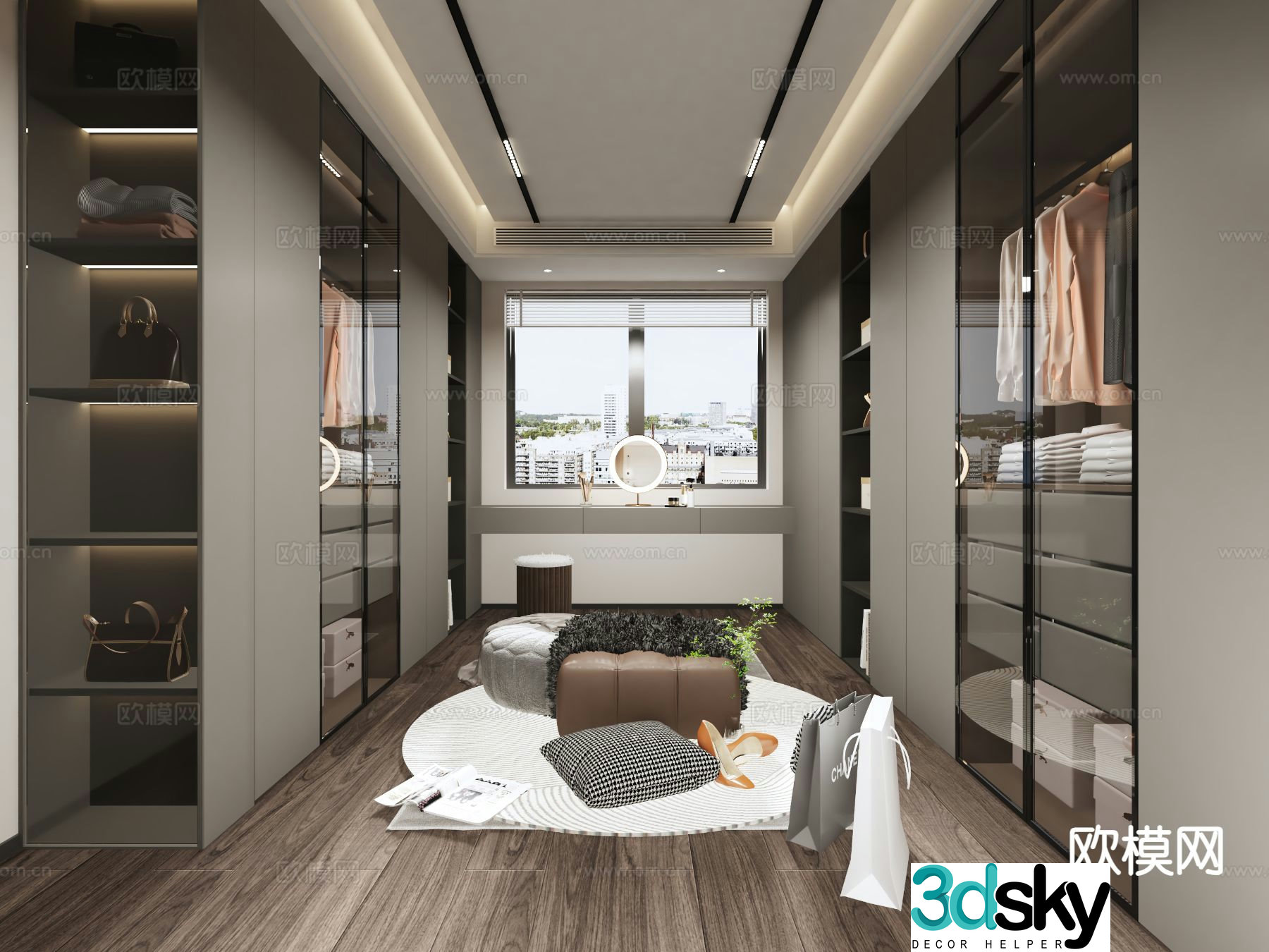 High-end gray cloakroom 3D model