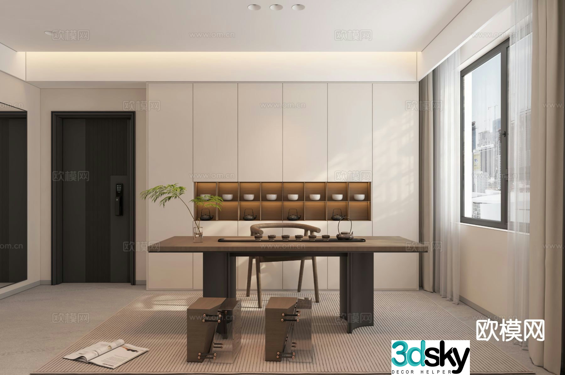 Modern tea room tea tasting room 3d model