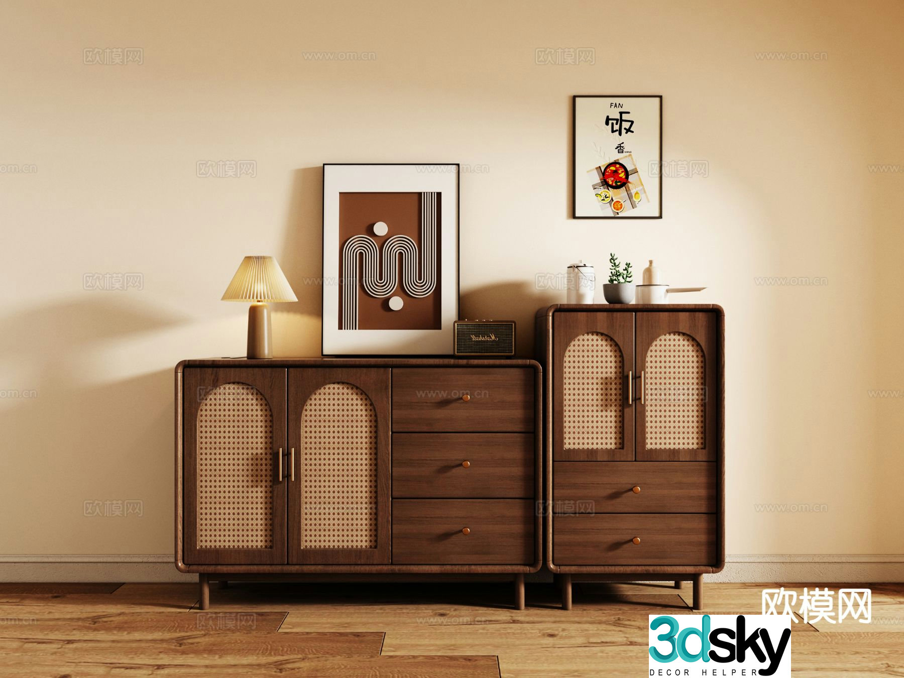 Medieval style entrance cabinet end view cabinet low cabinet drawer cabinet 3D model