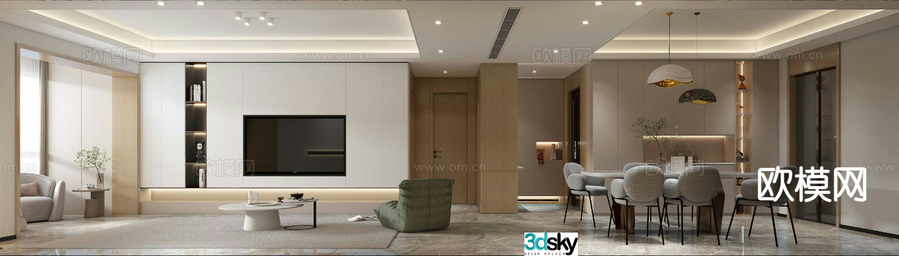Modern guest restaurant entrance 3D model