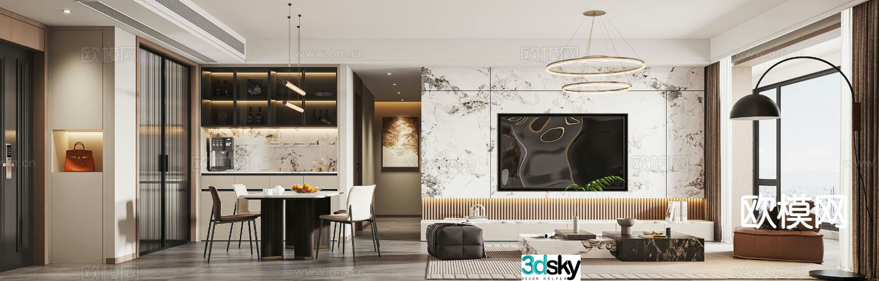 Light luxury restaurant 3D model