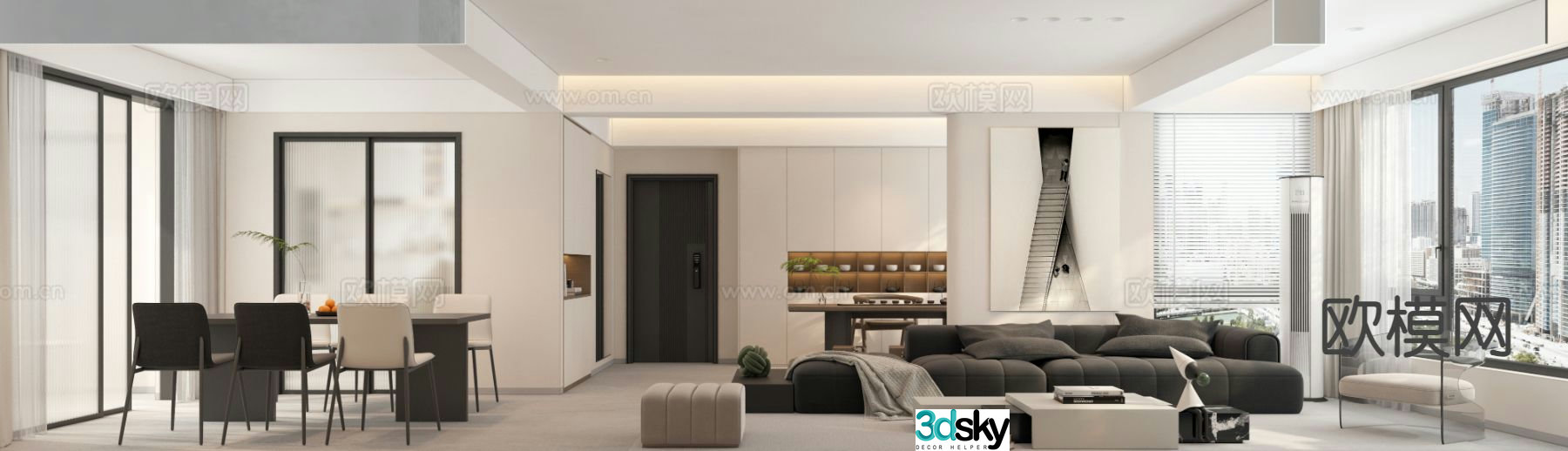 Modern guest restaurant 3d model