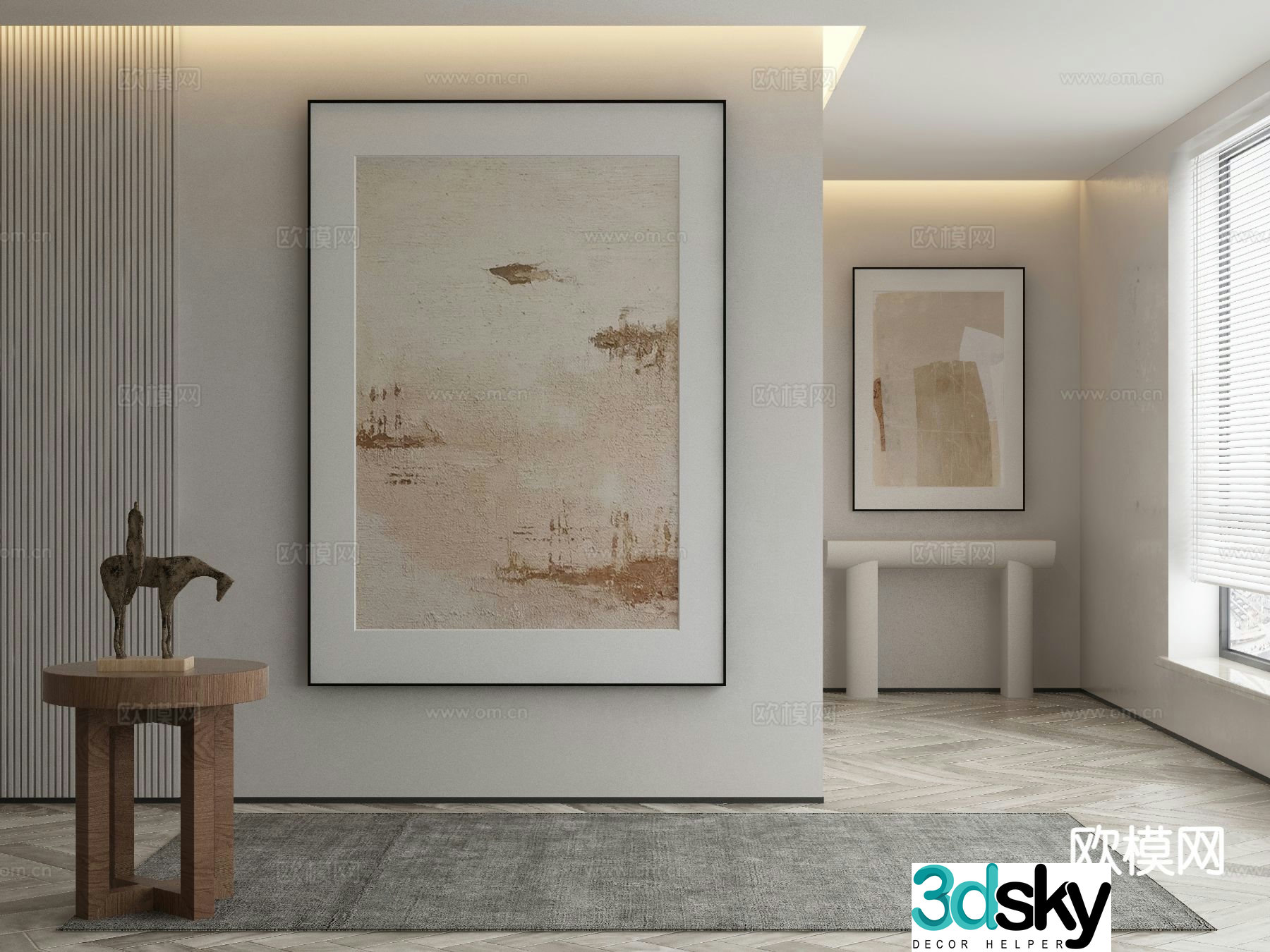 Wabi-sabi art painting texture painting decorative painting 3d model