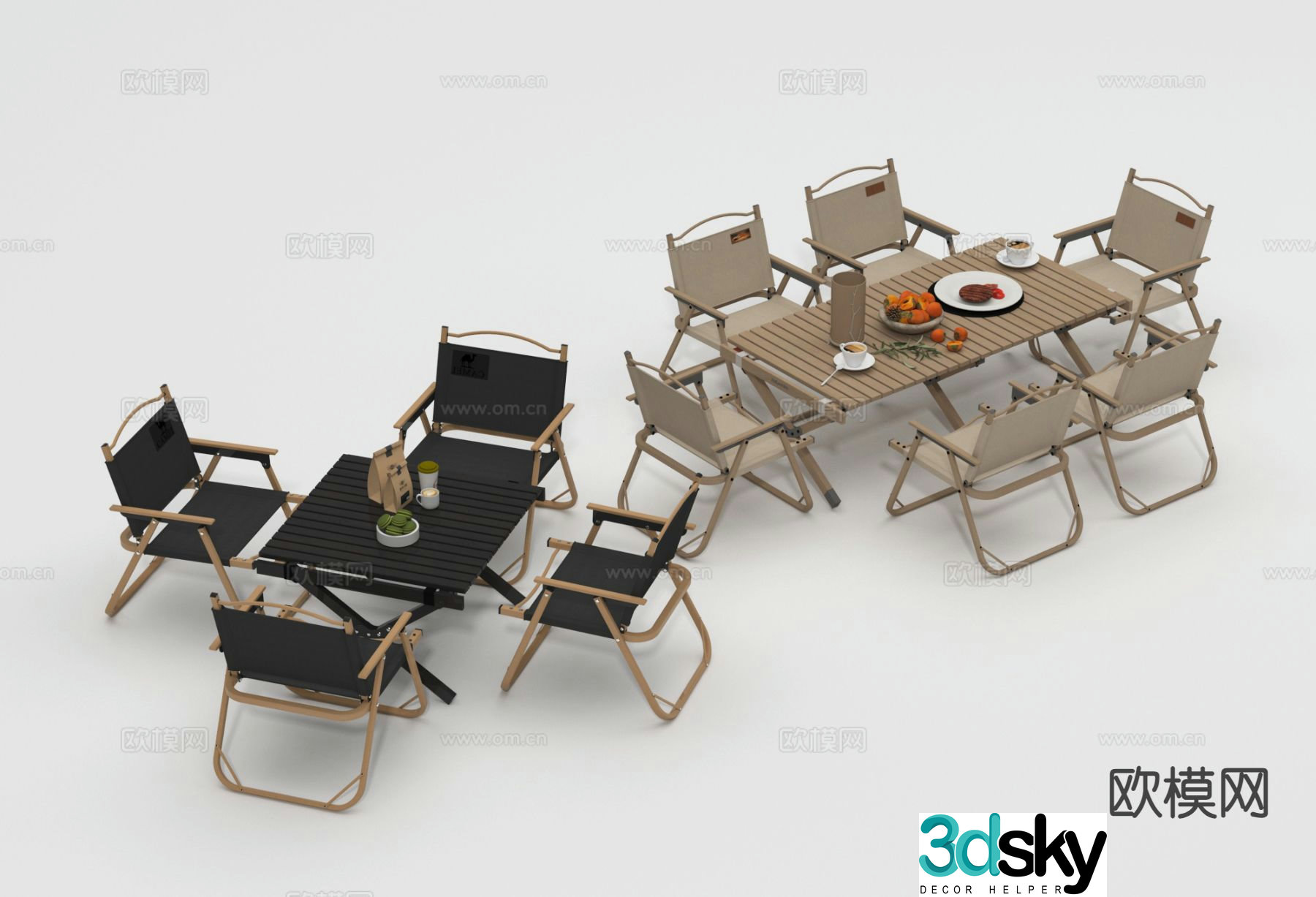Outdoor tables and chairs Outdoor dining tables and chairs 3d model